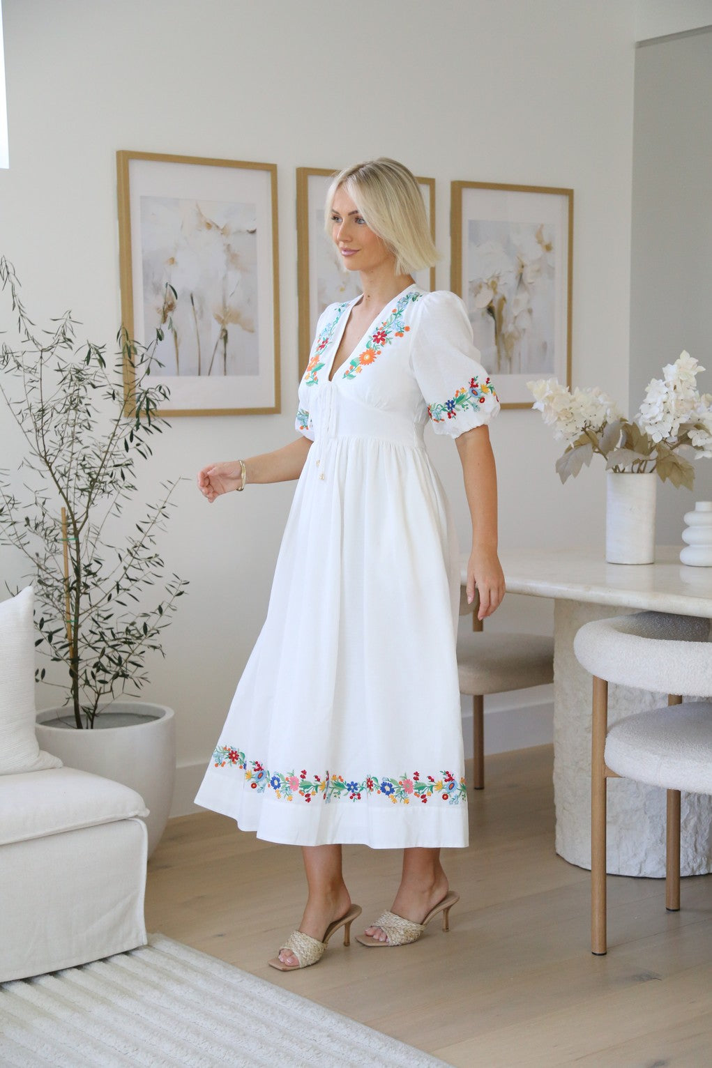 Floral Embroidered Maxi Dress