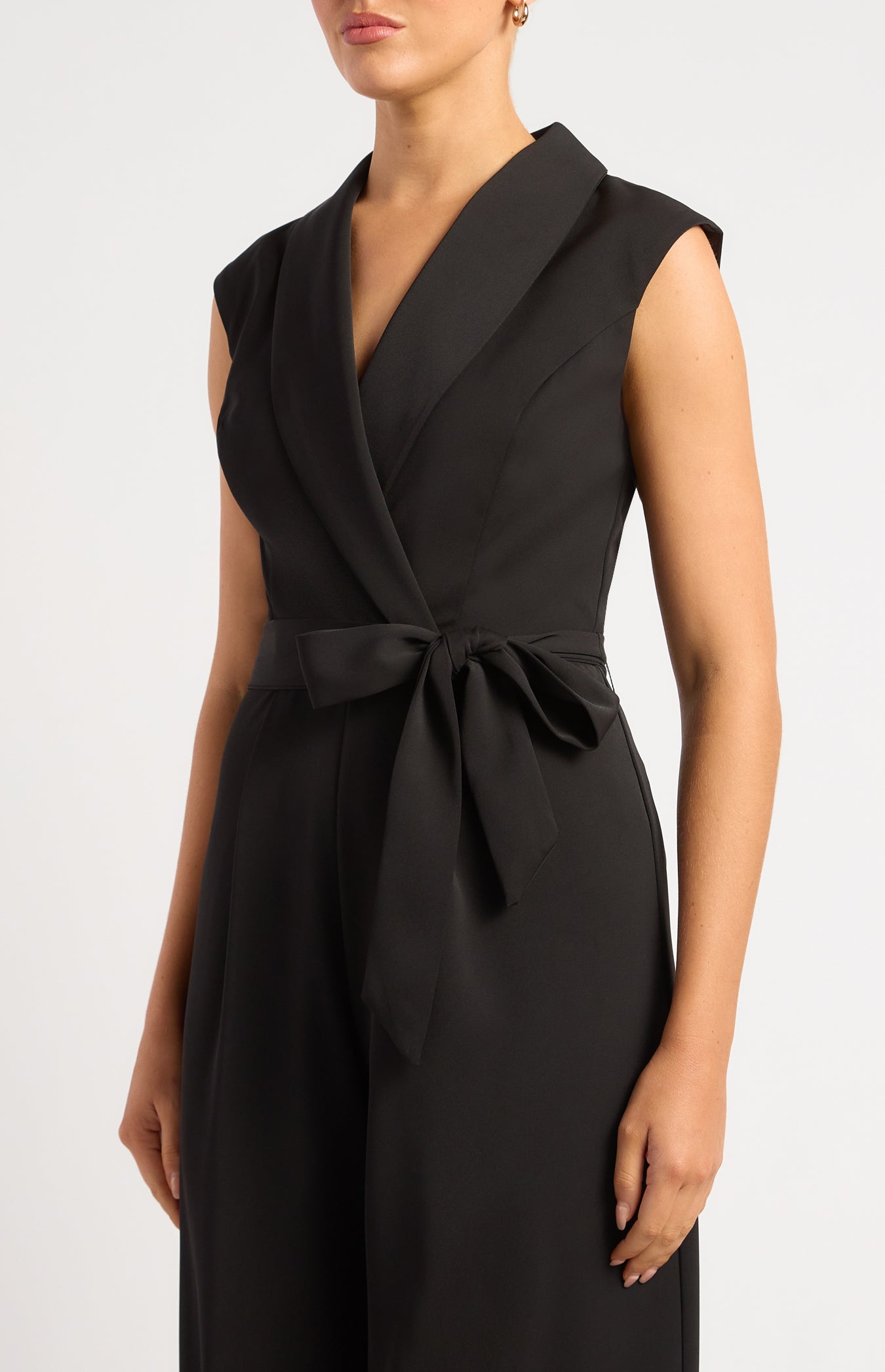 Melina Curved Collar Jumpsuit Black
