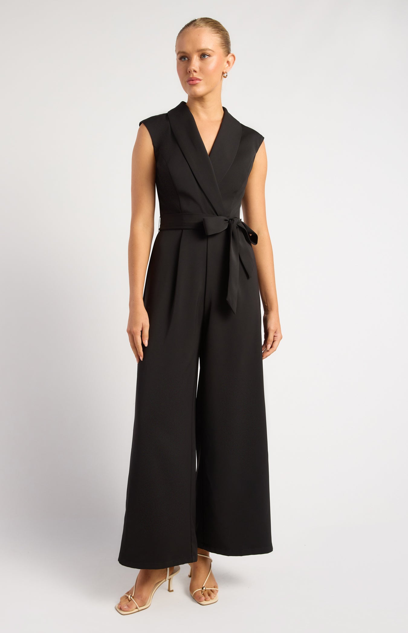 Melina Curved Collar Jumpsuit Black