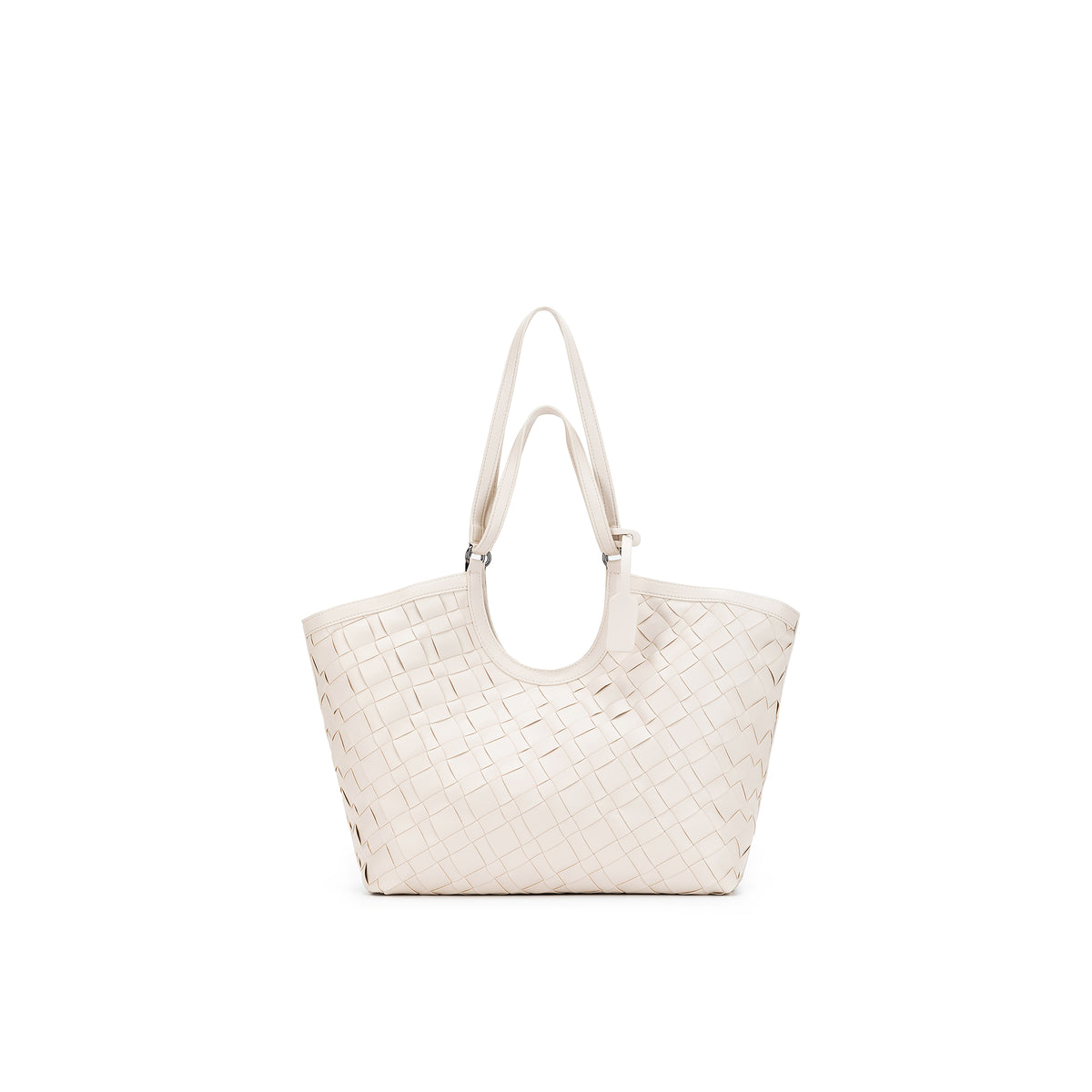 Solana White 2 Piece Woven Handbag Tote