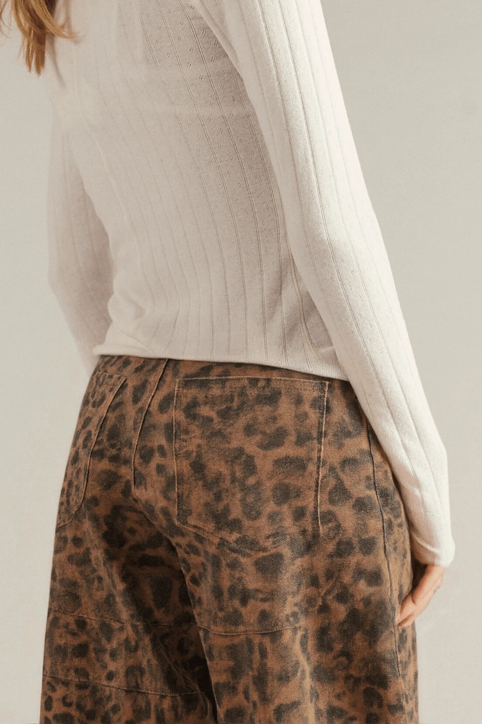Animal Print Barrel Jeans
