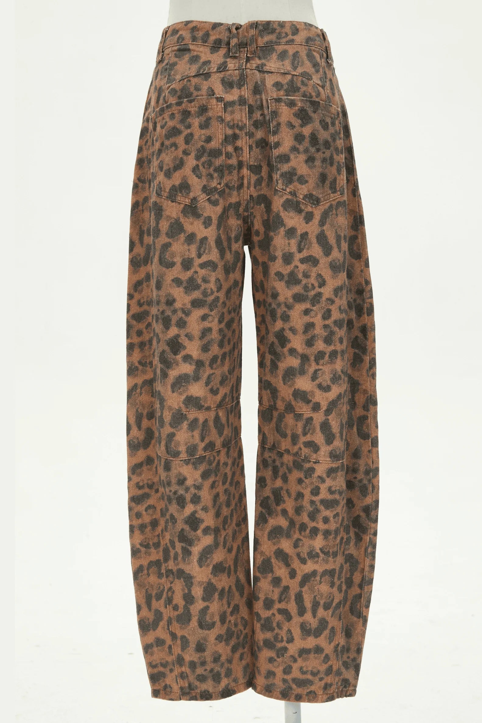 Animal Print Barrel Jeans
