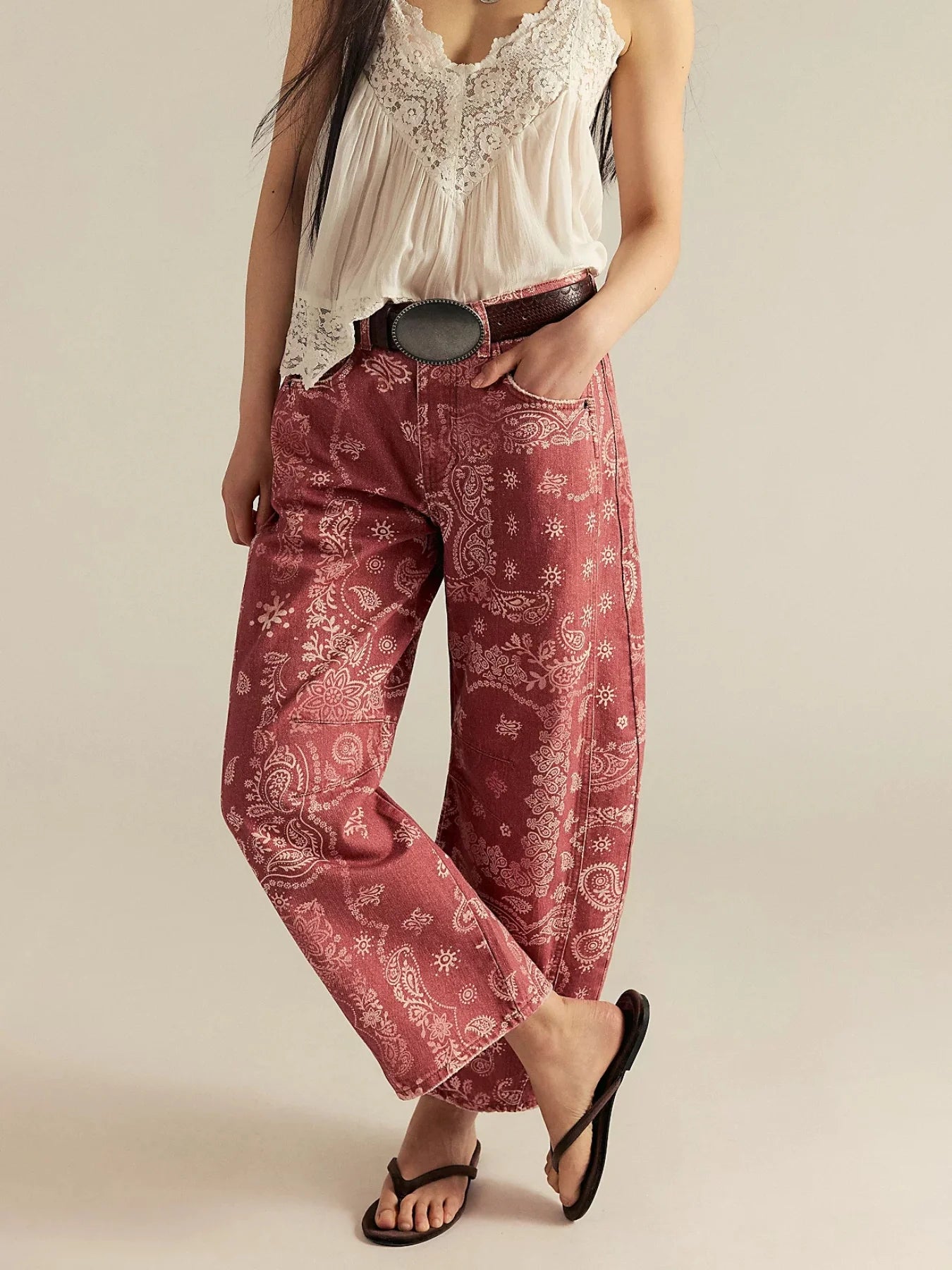 Your Lucky Day Bandana Barrel Pant Watermelon