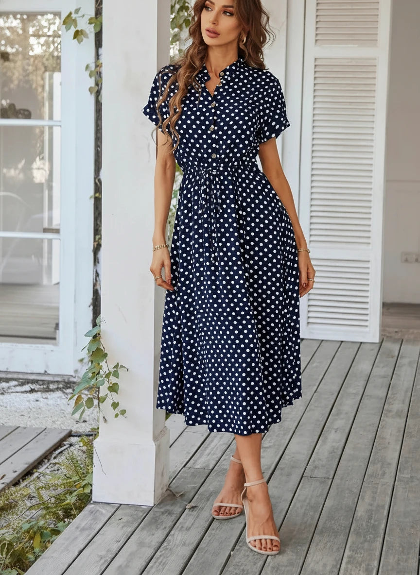 Monroe Midi Dress Navy