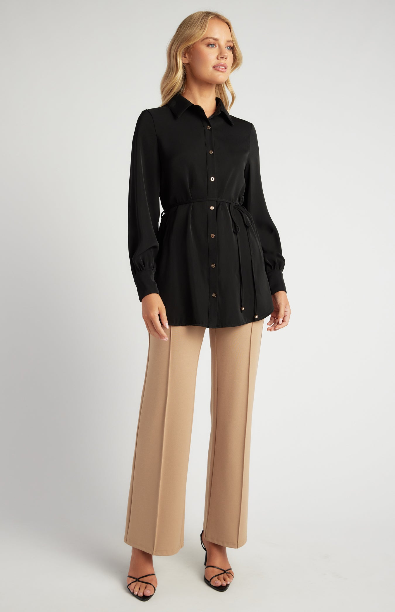 Leonie Longline Shirt Black