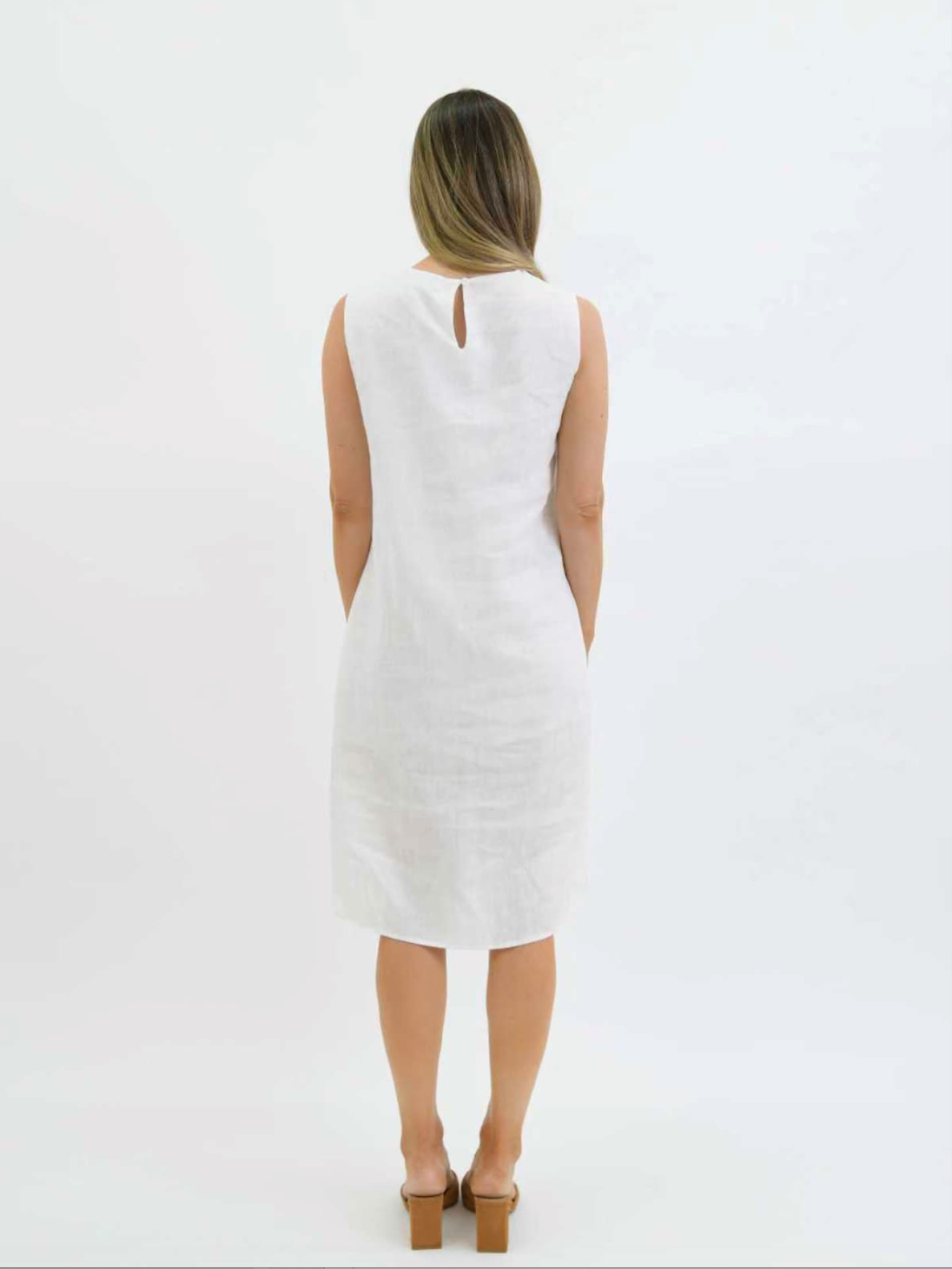 Lydia Linen Dress White