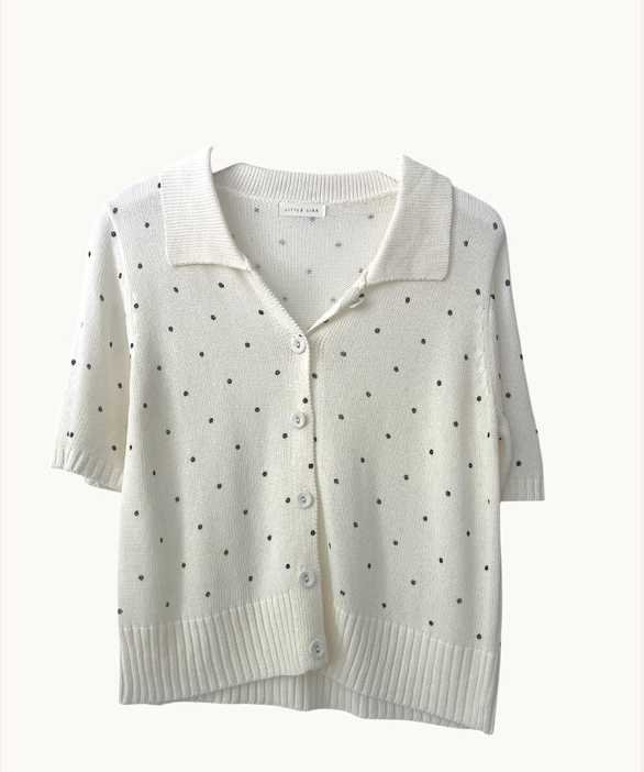 Polka Dot Button Top