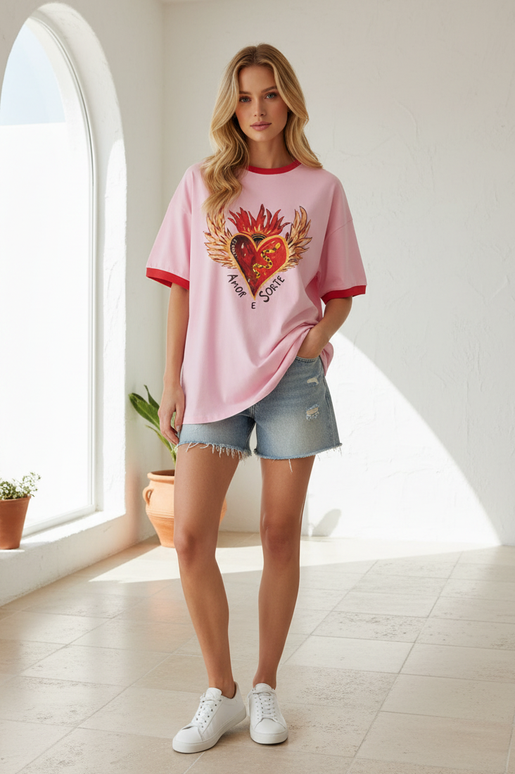 Amor E Sorte Tee By Frankie Pink