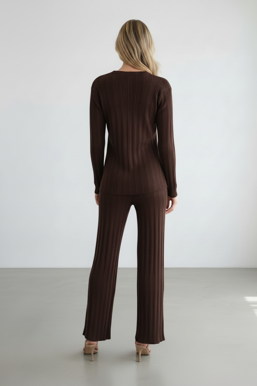 Freya Knit Pant Set Expresso