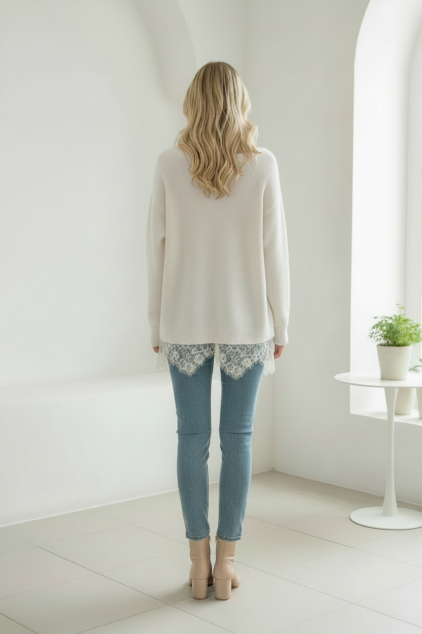 Shiloh Fluffy Knit Off Shoulder Jumper Cream