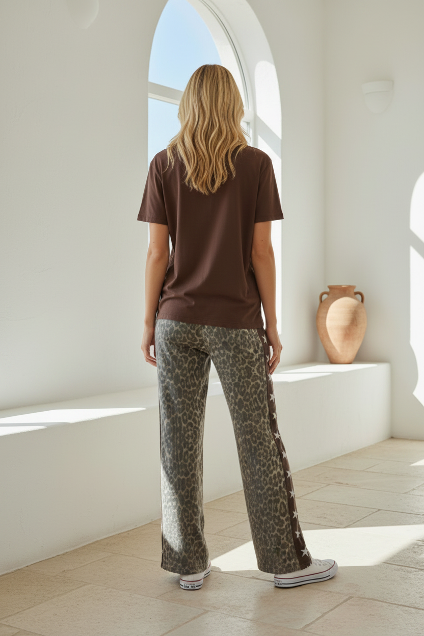 Leopard Racer Chocolate Stars Pant