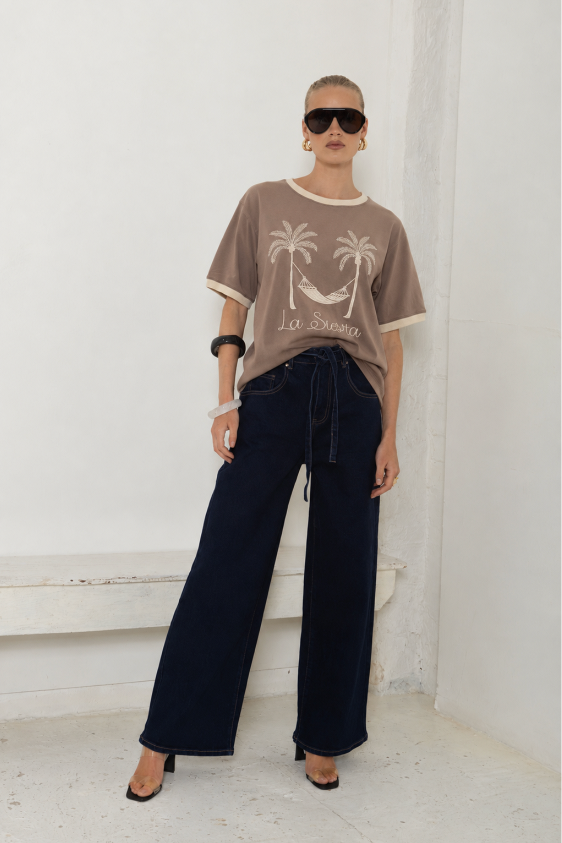 La Siesta Palms Tee Mocha