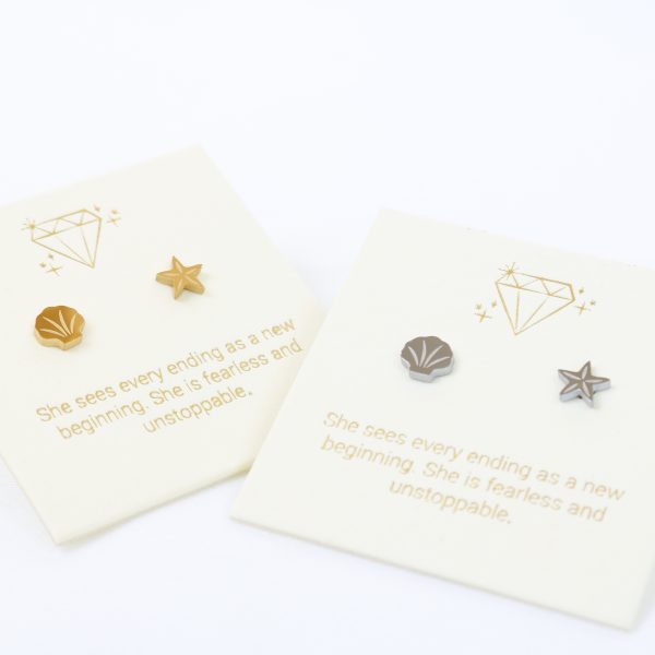 Shell and Starfish Earrings in Gold or Silver