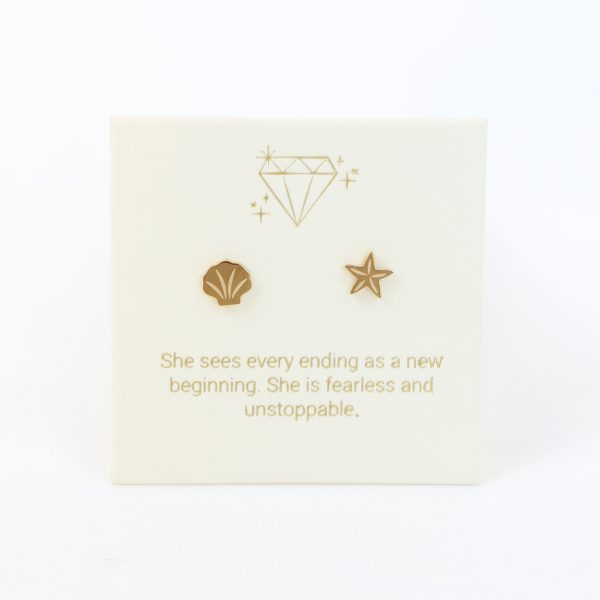 Shell and Starfish Earrings in Gold or Silver