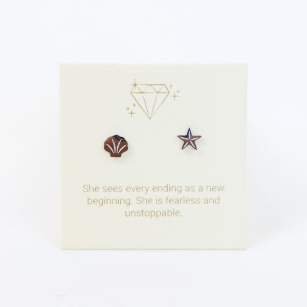 Shell and Starfish Earrings in Gold or Silver