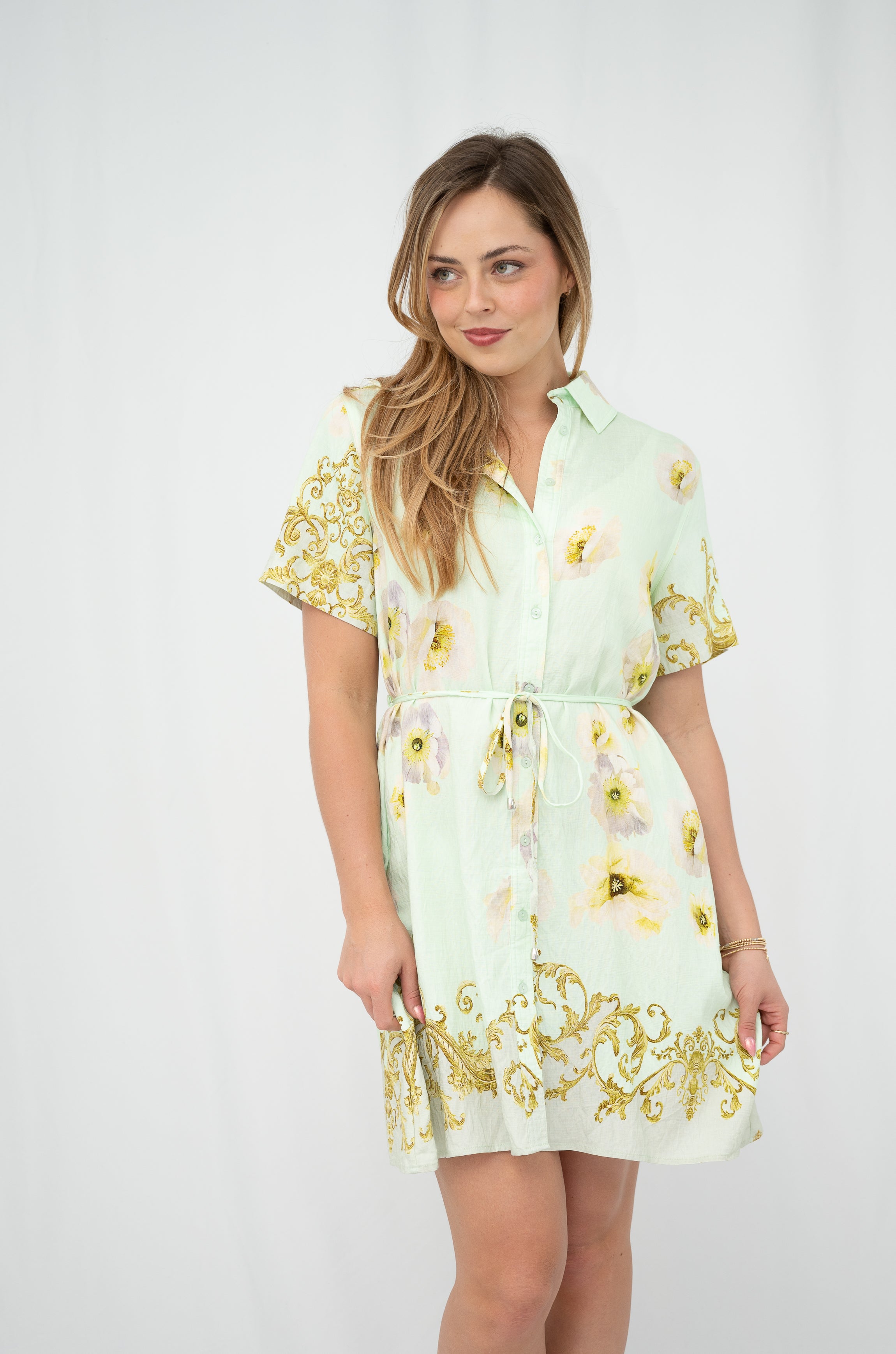 Maggie Shirt Dress Mint