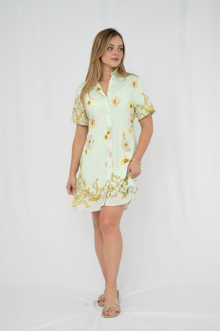 Maggie Shirt Dress Mint