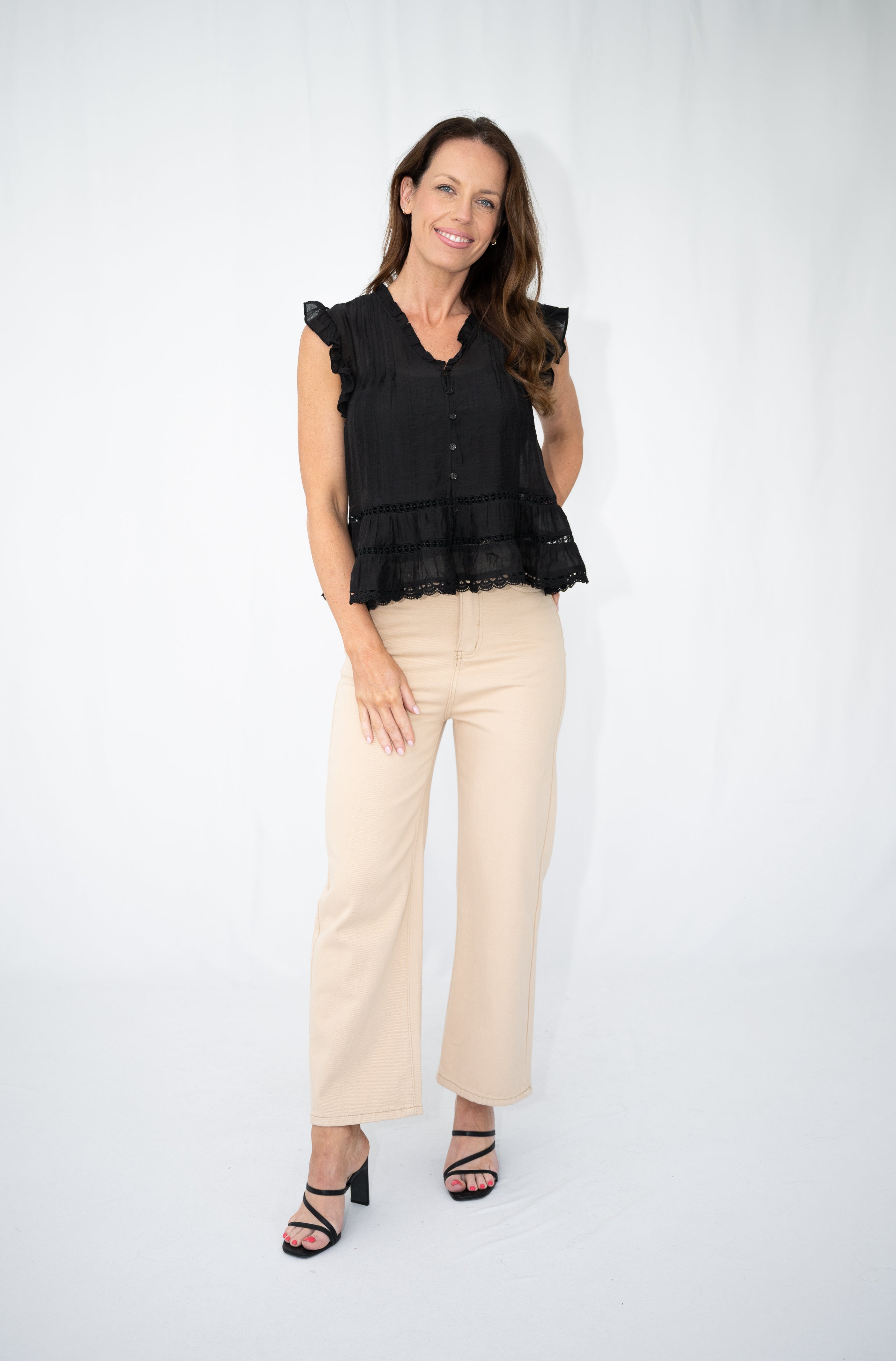 Babydoll Lace Hem Top