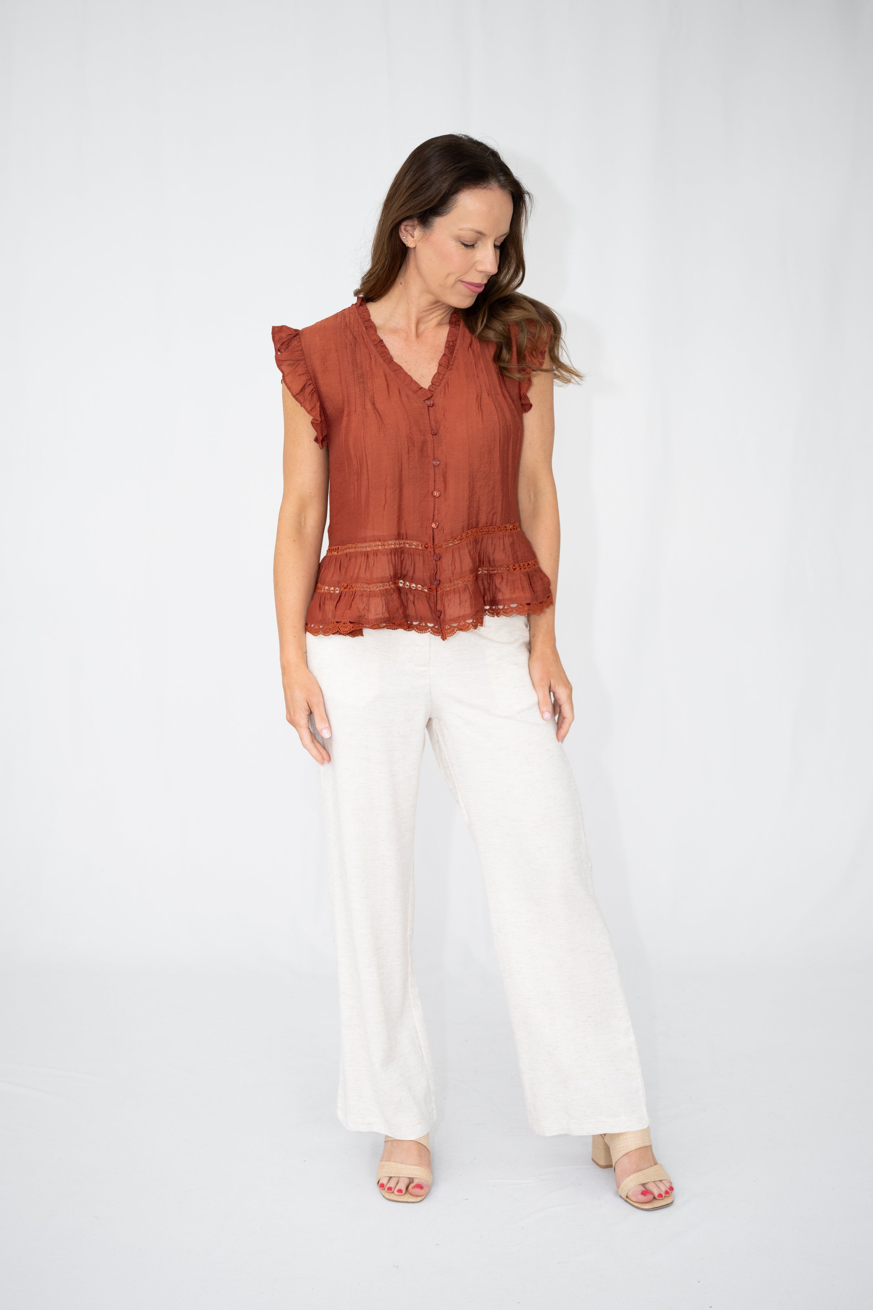 Babydoll Lace Hem Top