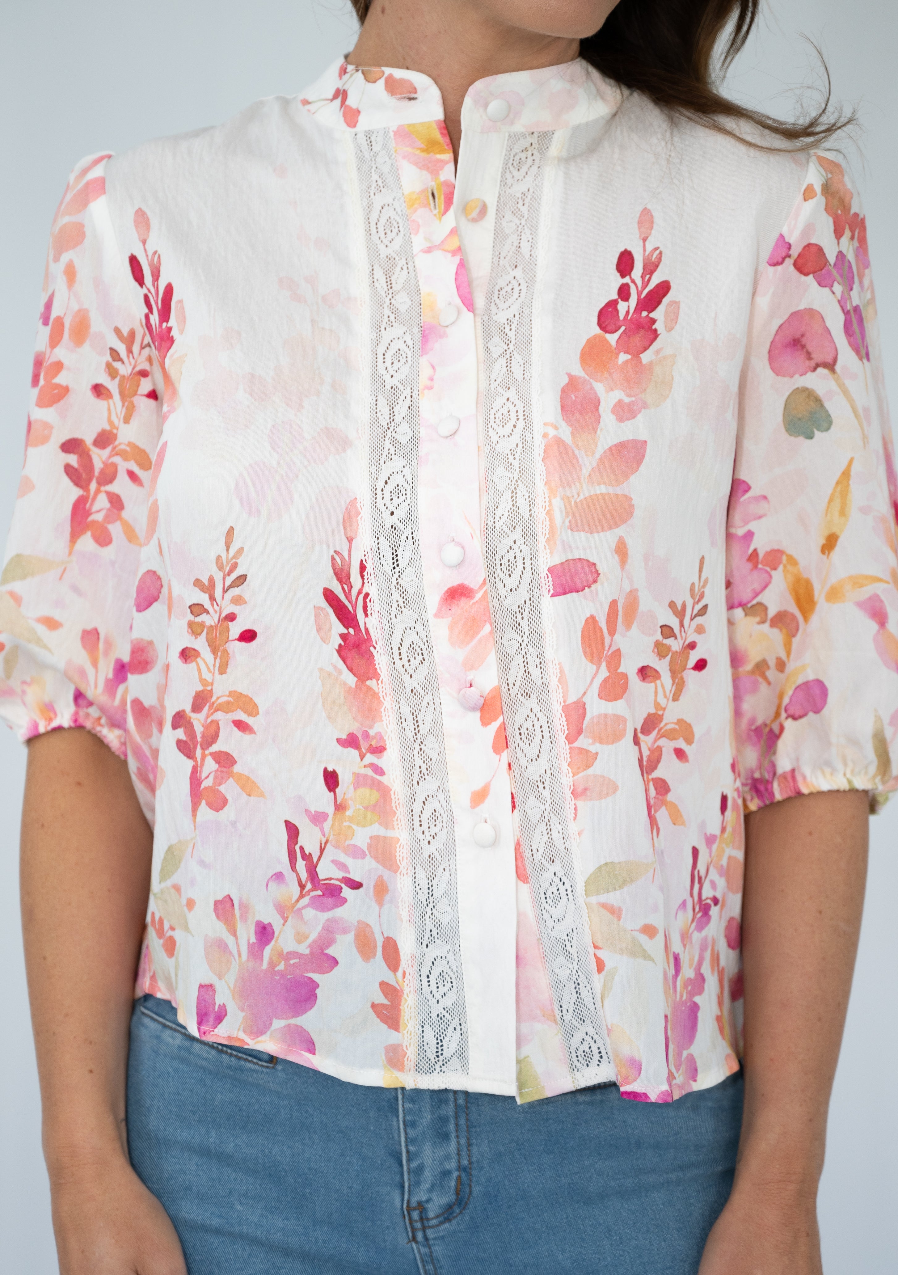 Blossom Border Lace Blouse