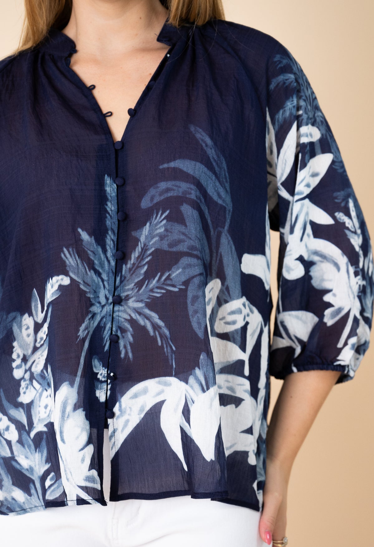 Havana Lyocell Blouse Navy