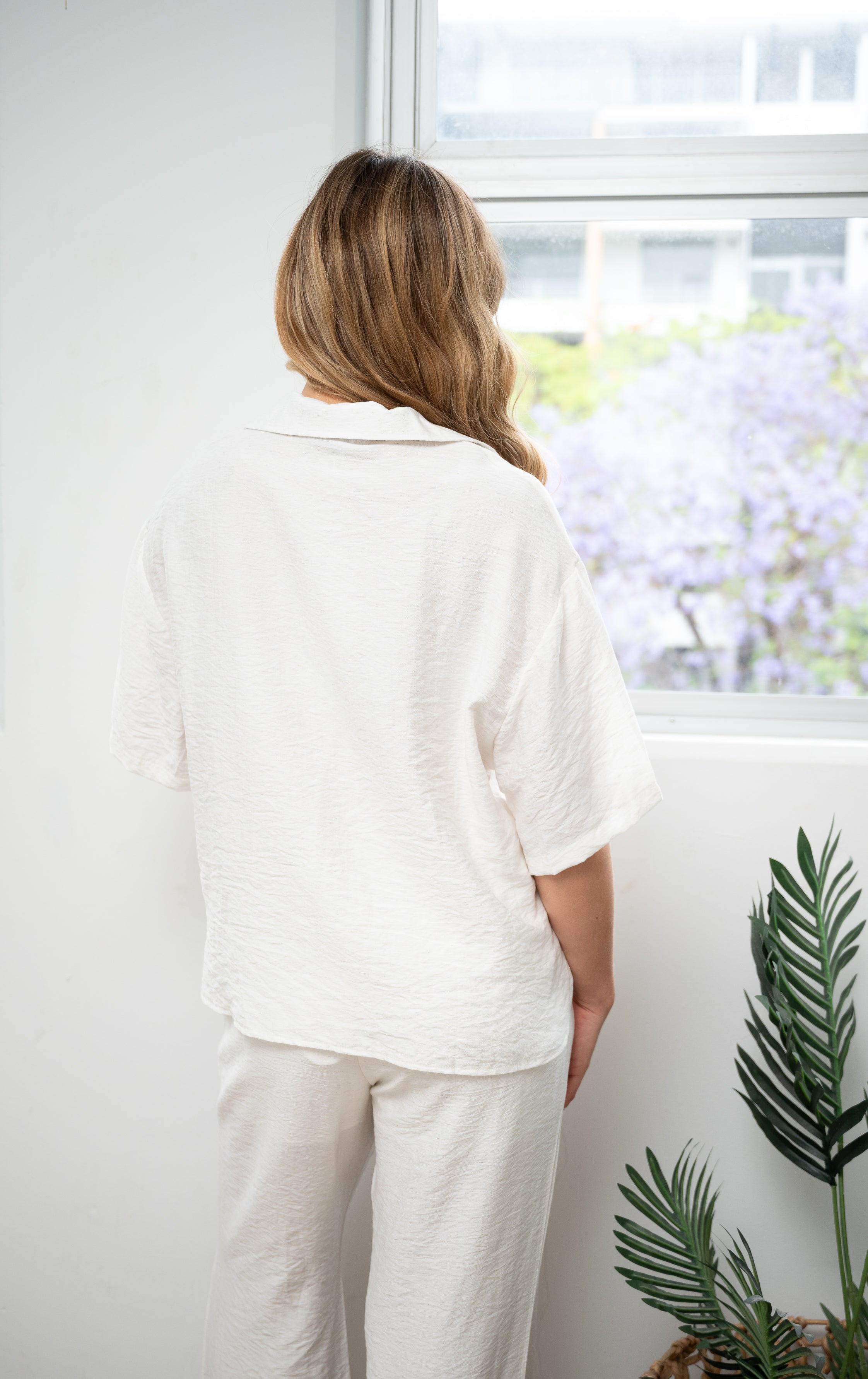Sol Beige Embroidered Shirt