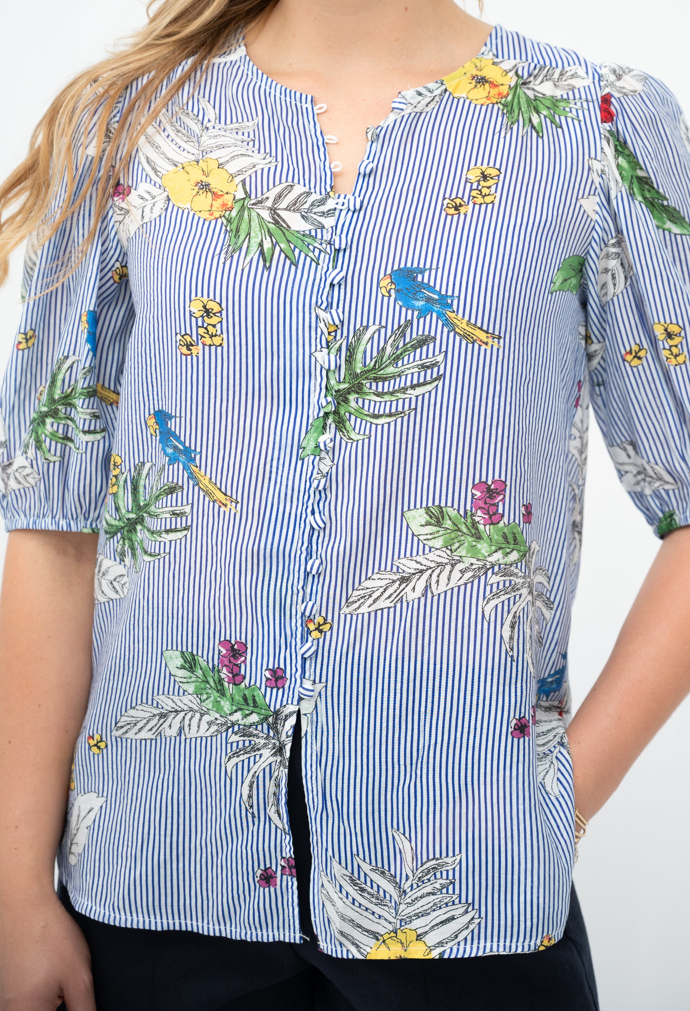 Calla Flower Stripe Shirt