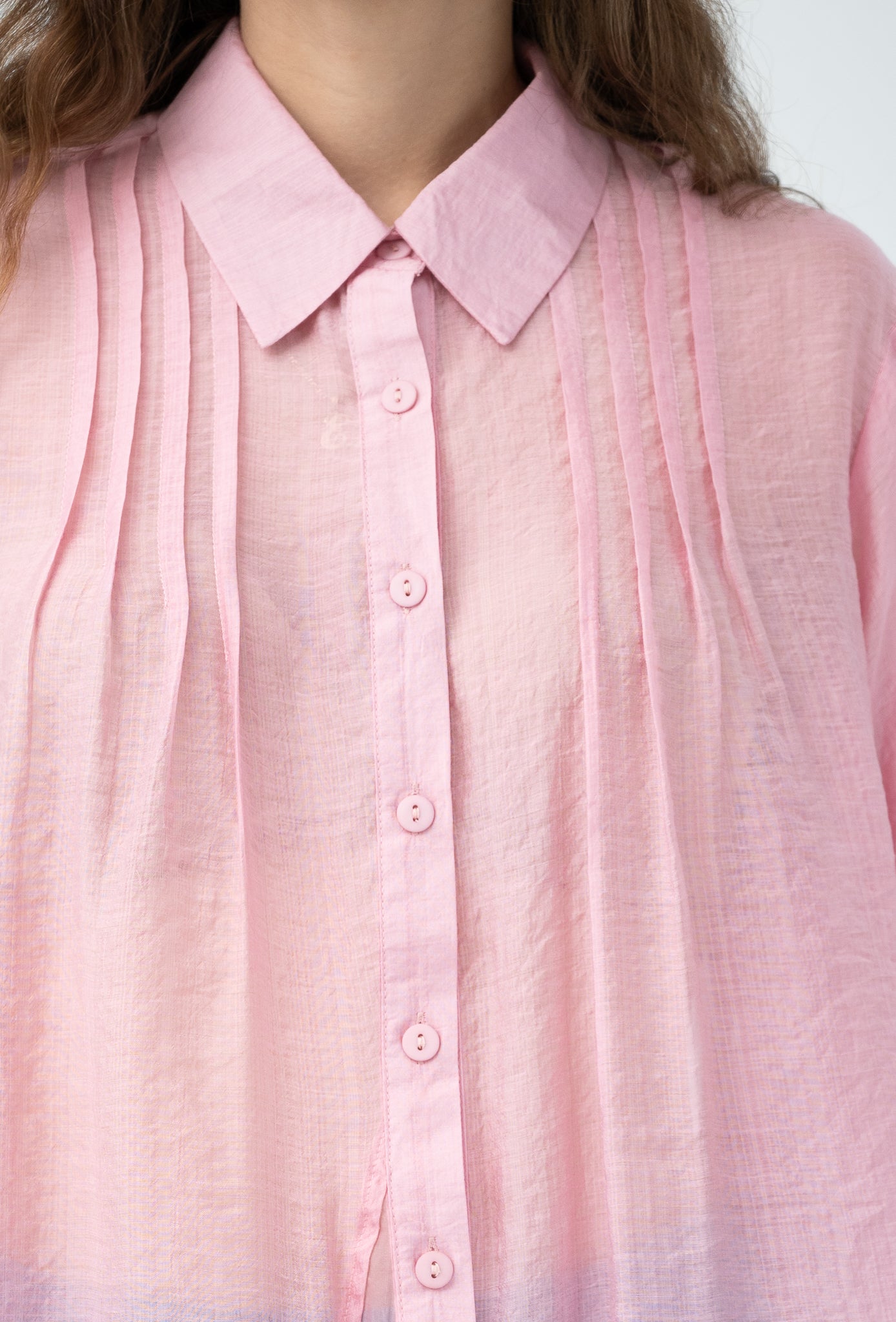 Organza Hem Shirt Pink