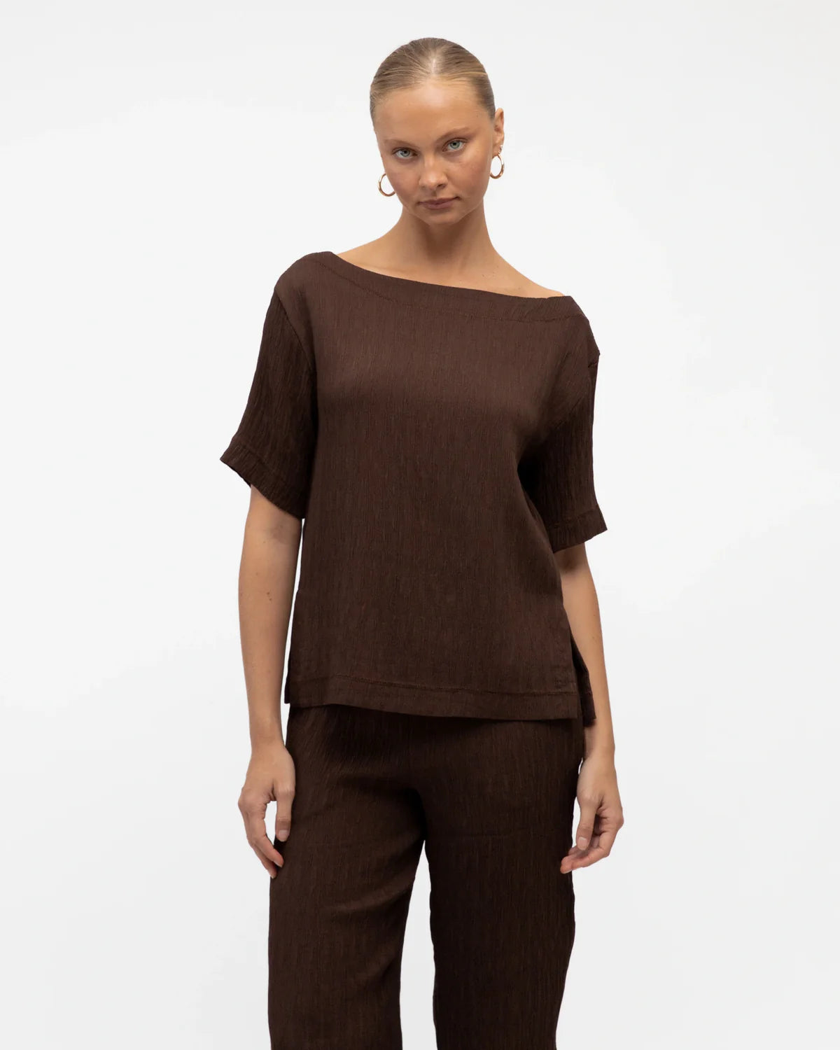 Dalle Asymmetrical Tee Chocolate