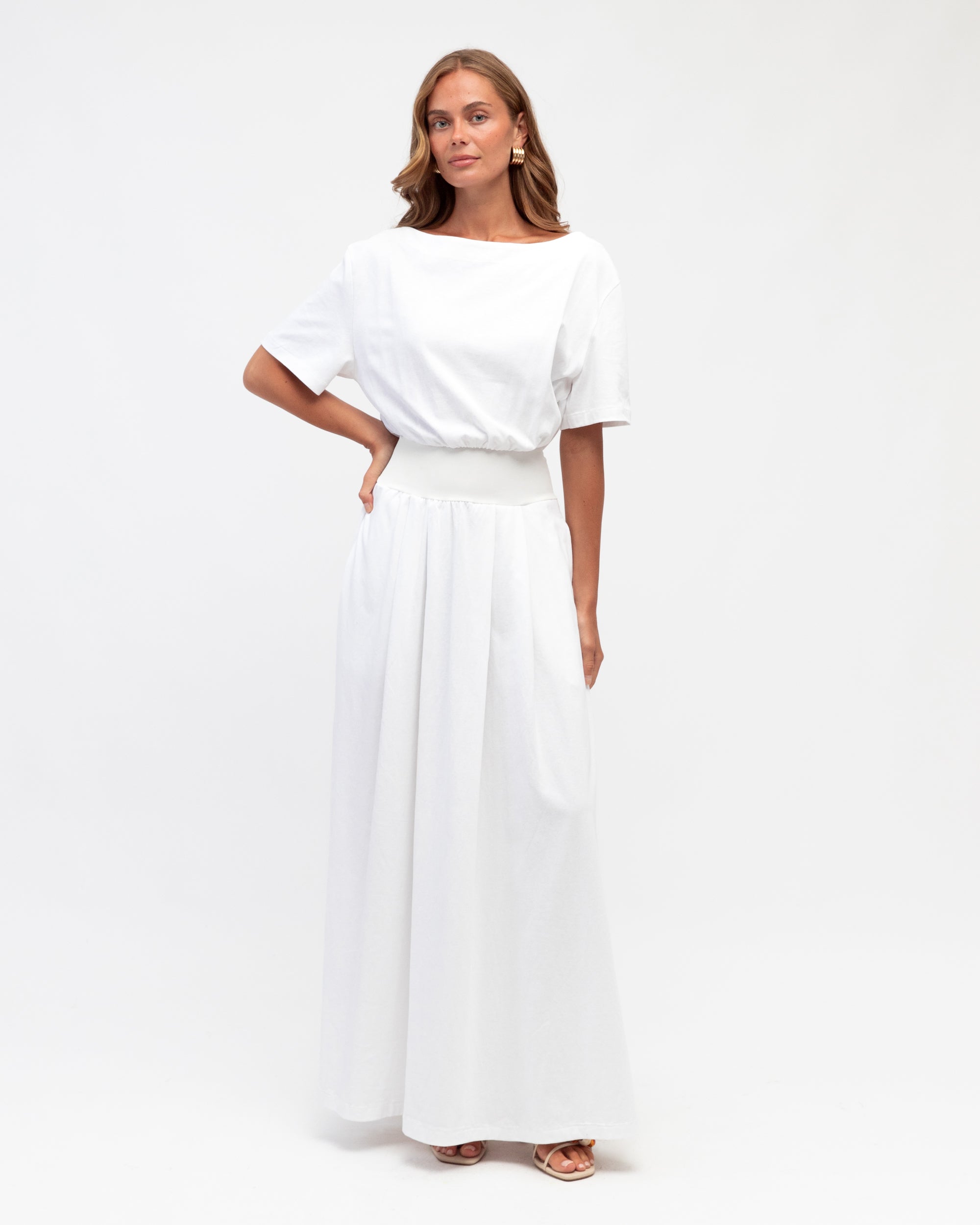 Asymmetrical Jersey Maxi Dress