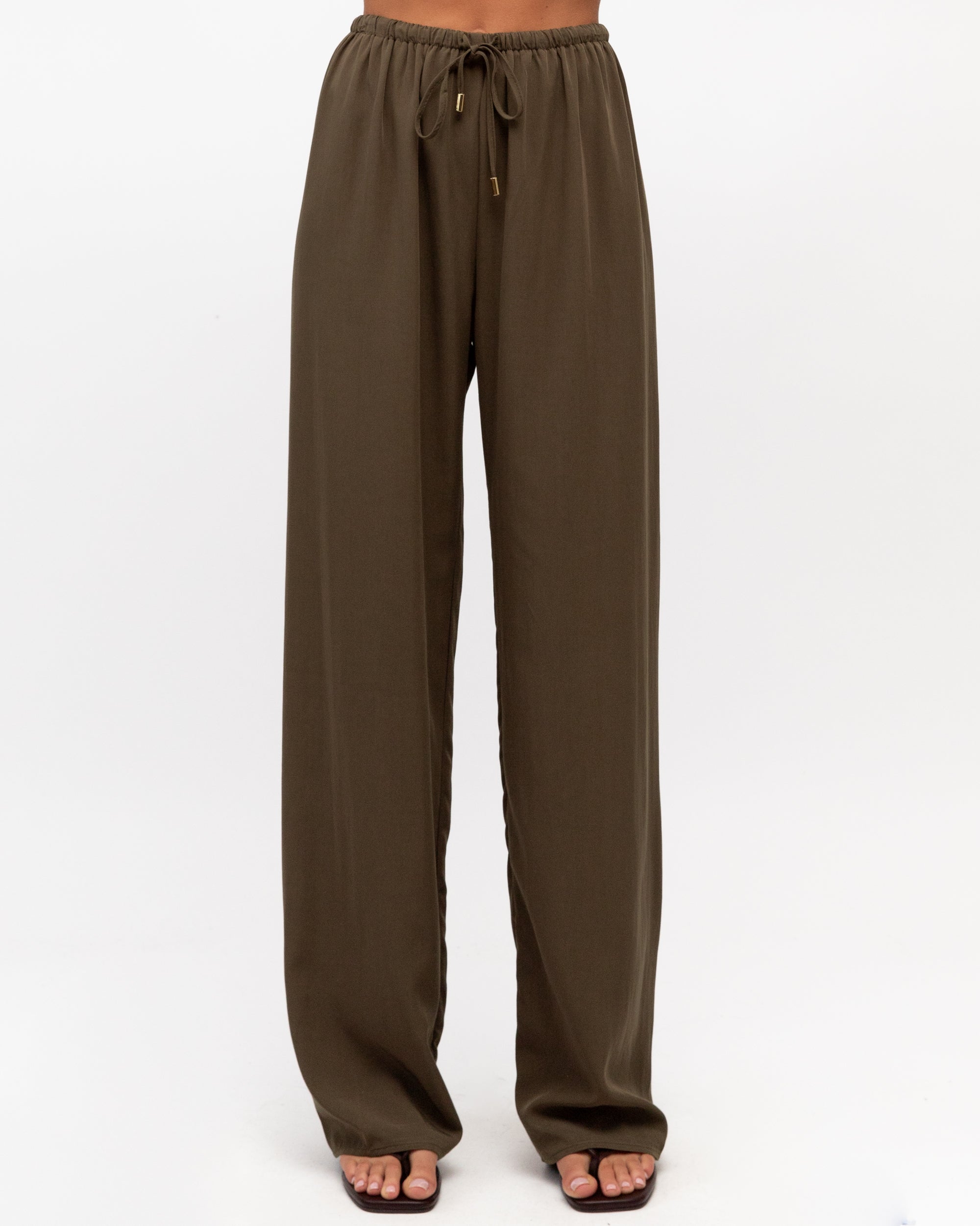 Maleny Drawstring Pant Chocolate