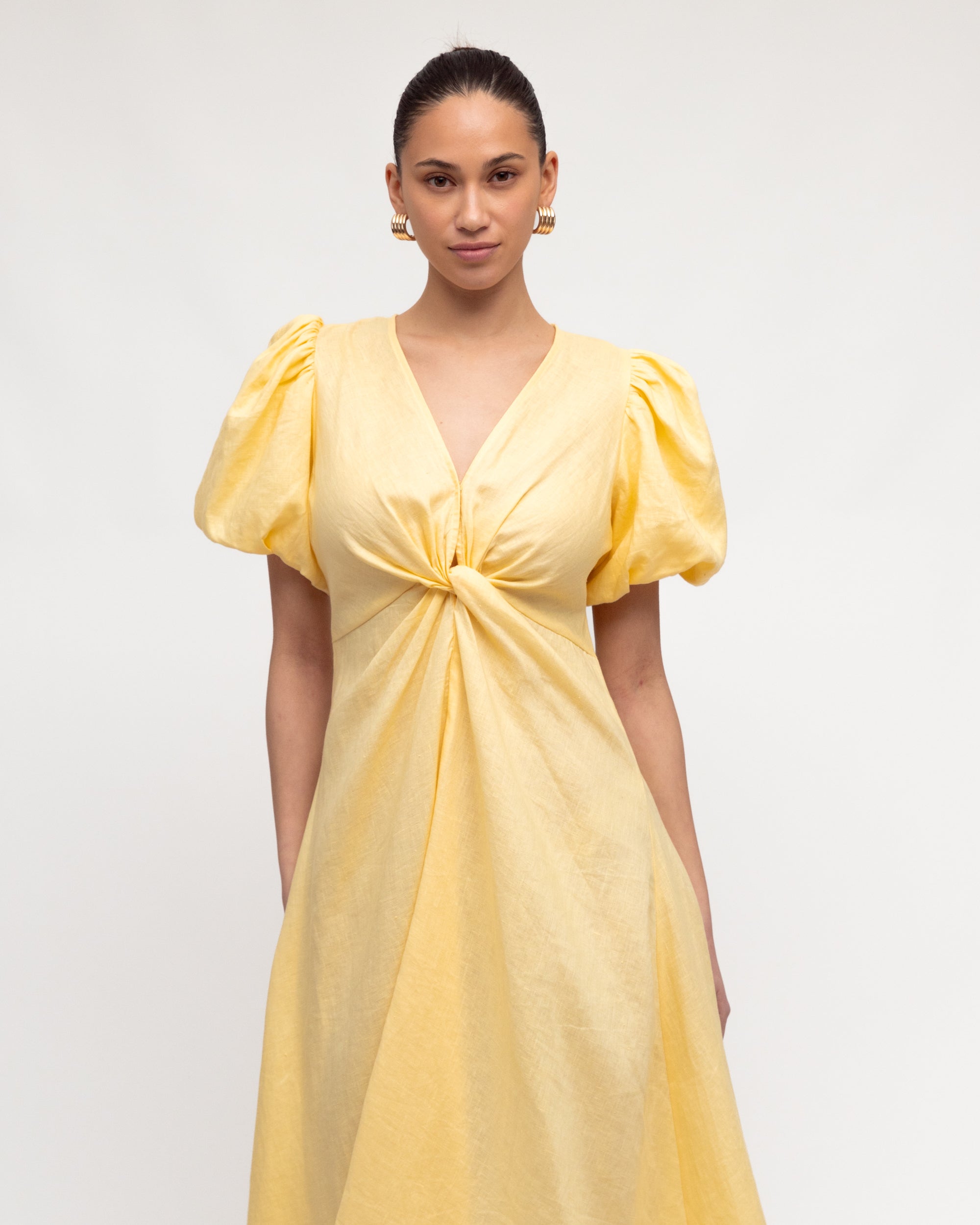 Layla Midi Dress Lemon