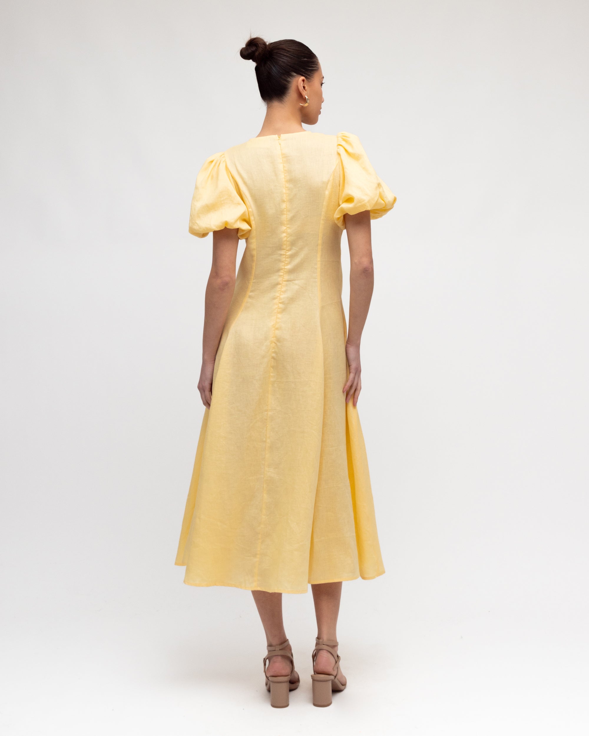Layla Midi Dress Lemon