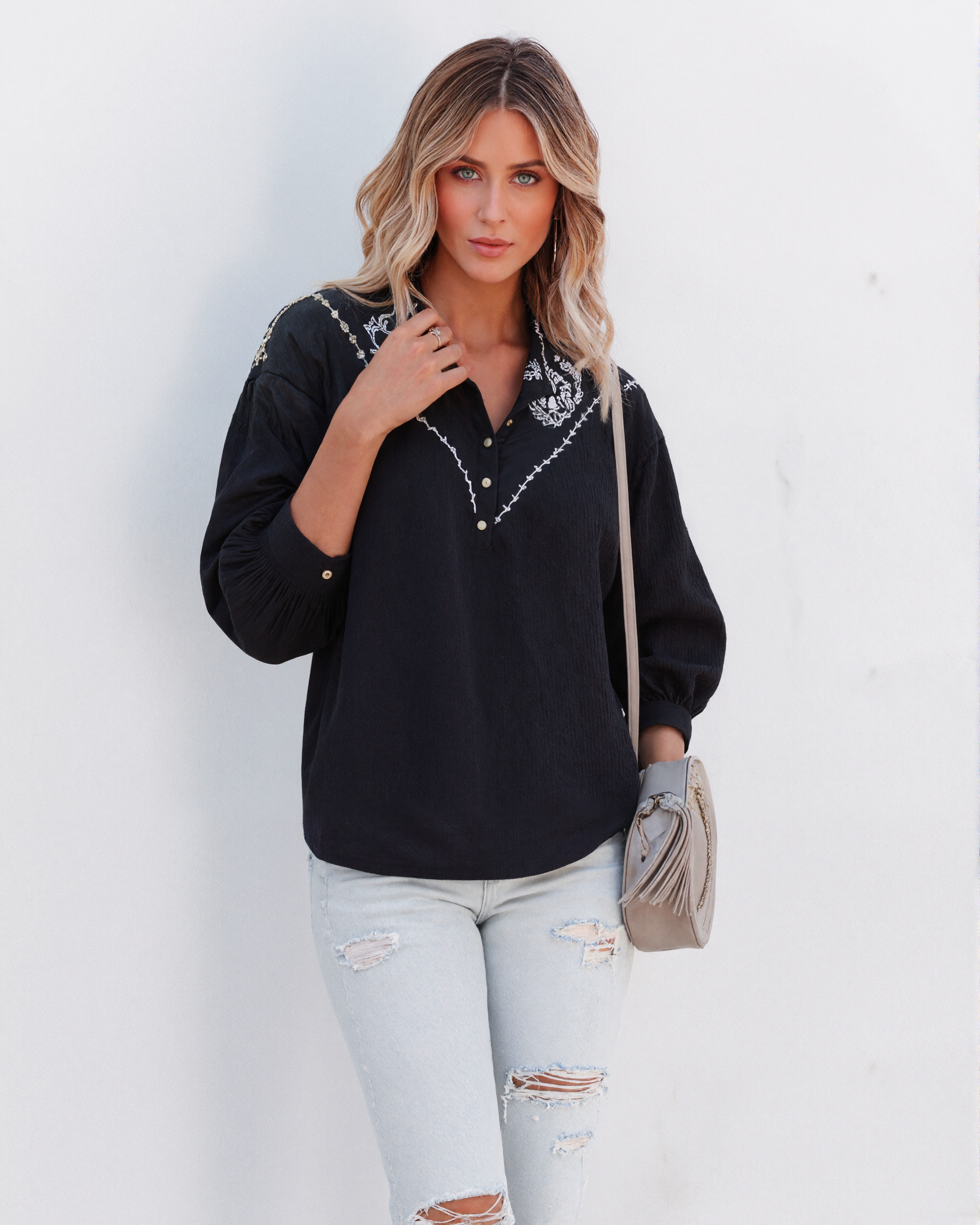 Casey Embroidered Top