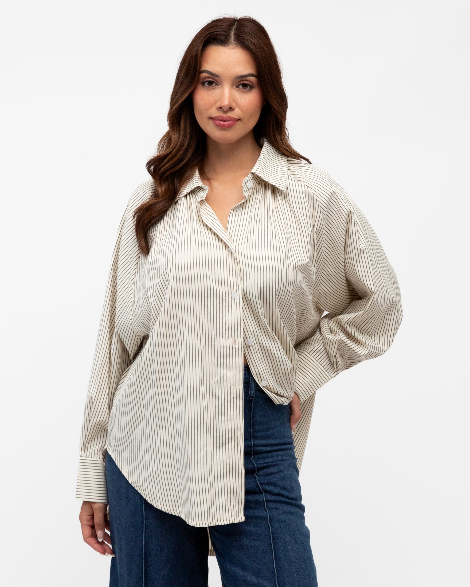 Coastal Stripe Shirt Beige