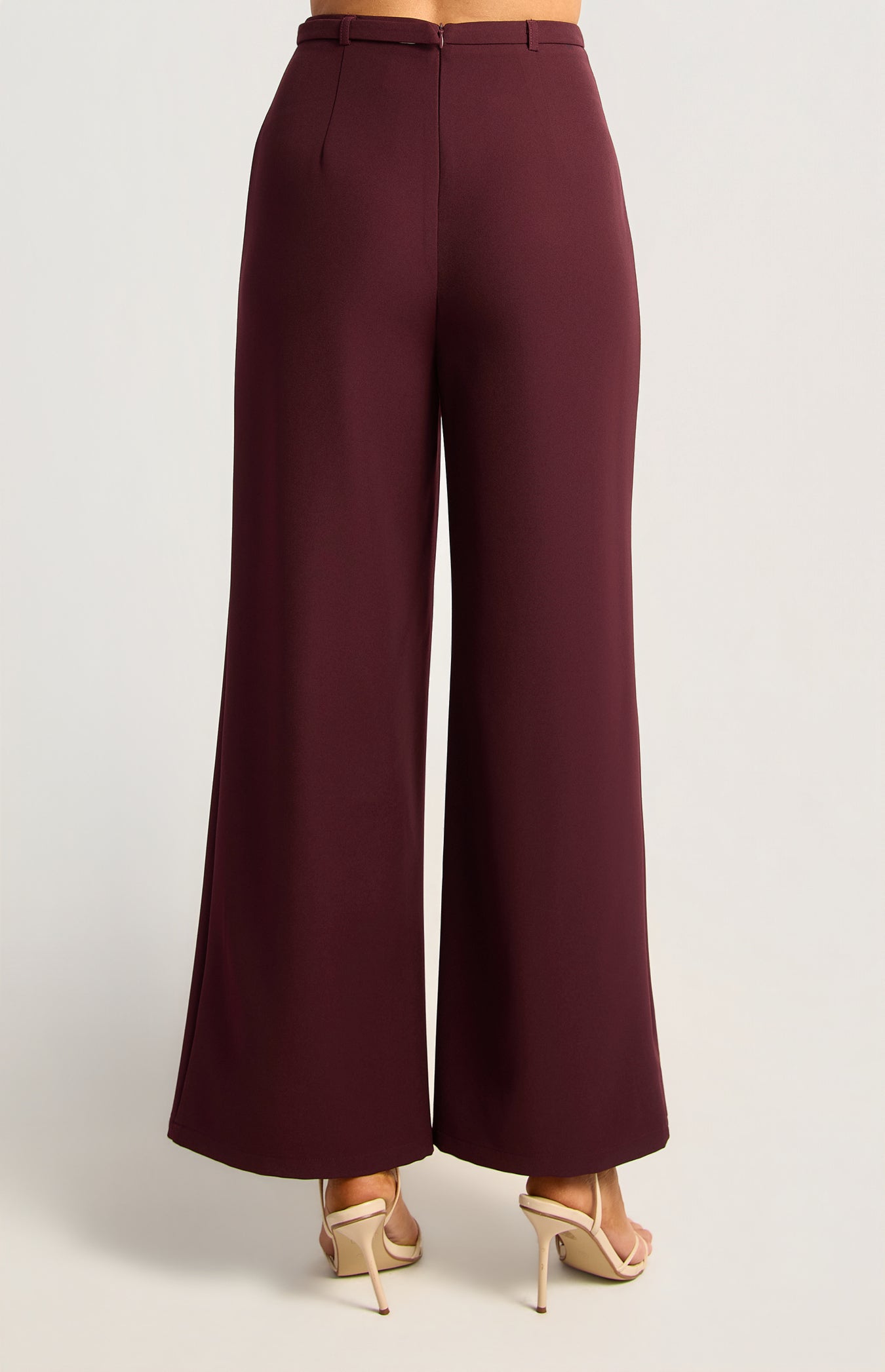 Fifi Gold Buckle Straight Leg Pant Wine
