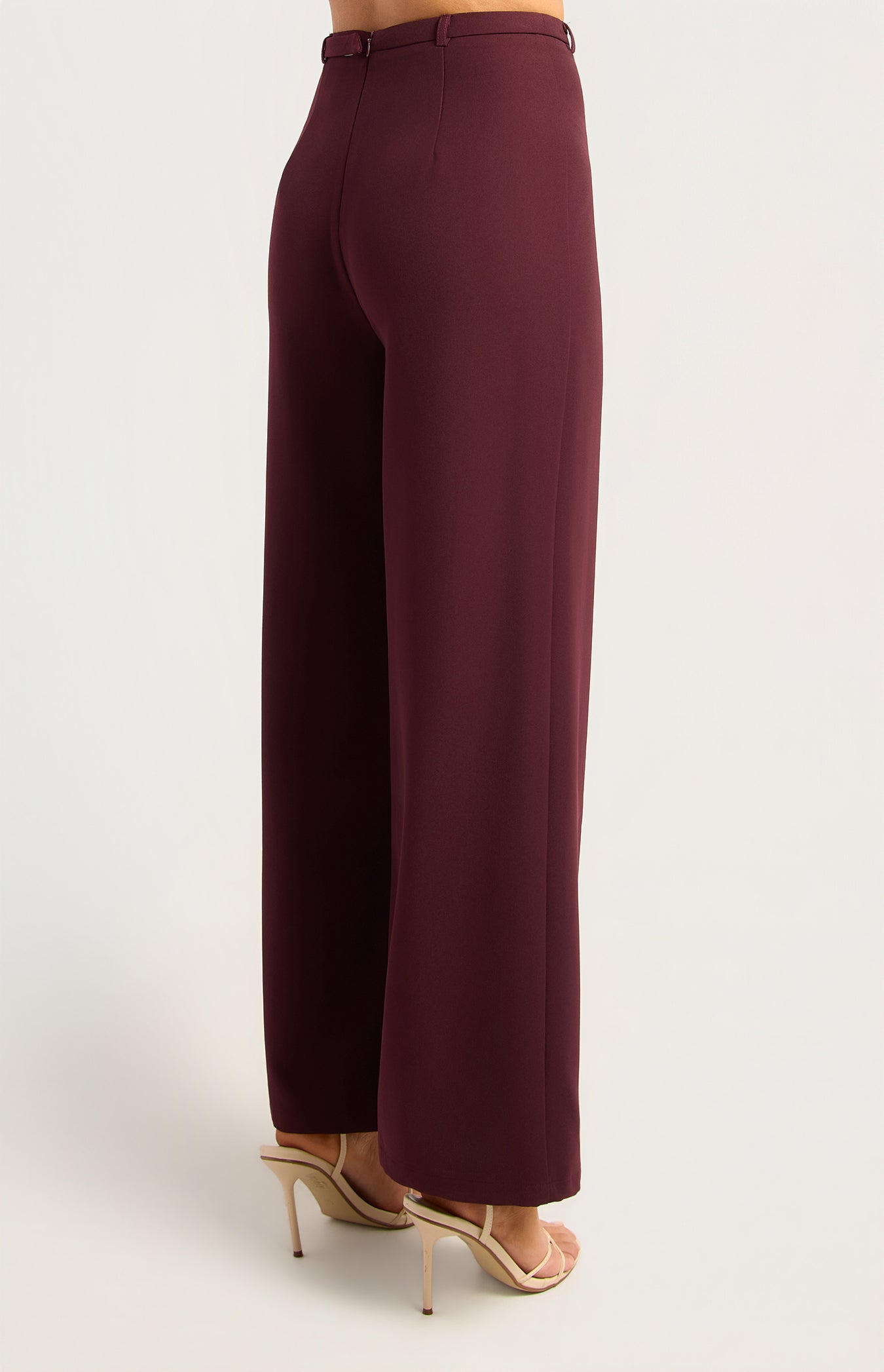 Fifi Gold Buckle Straight Leg Pant Wine