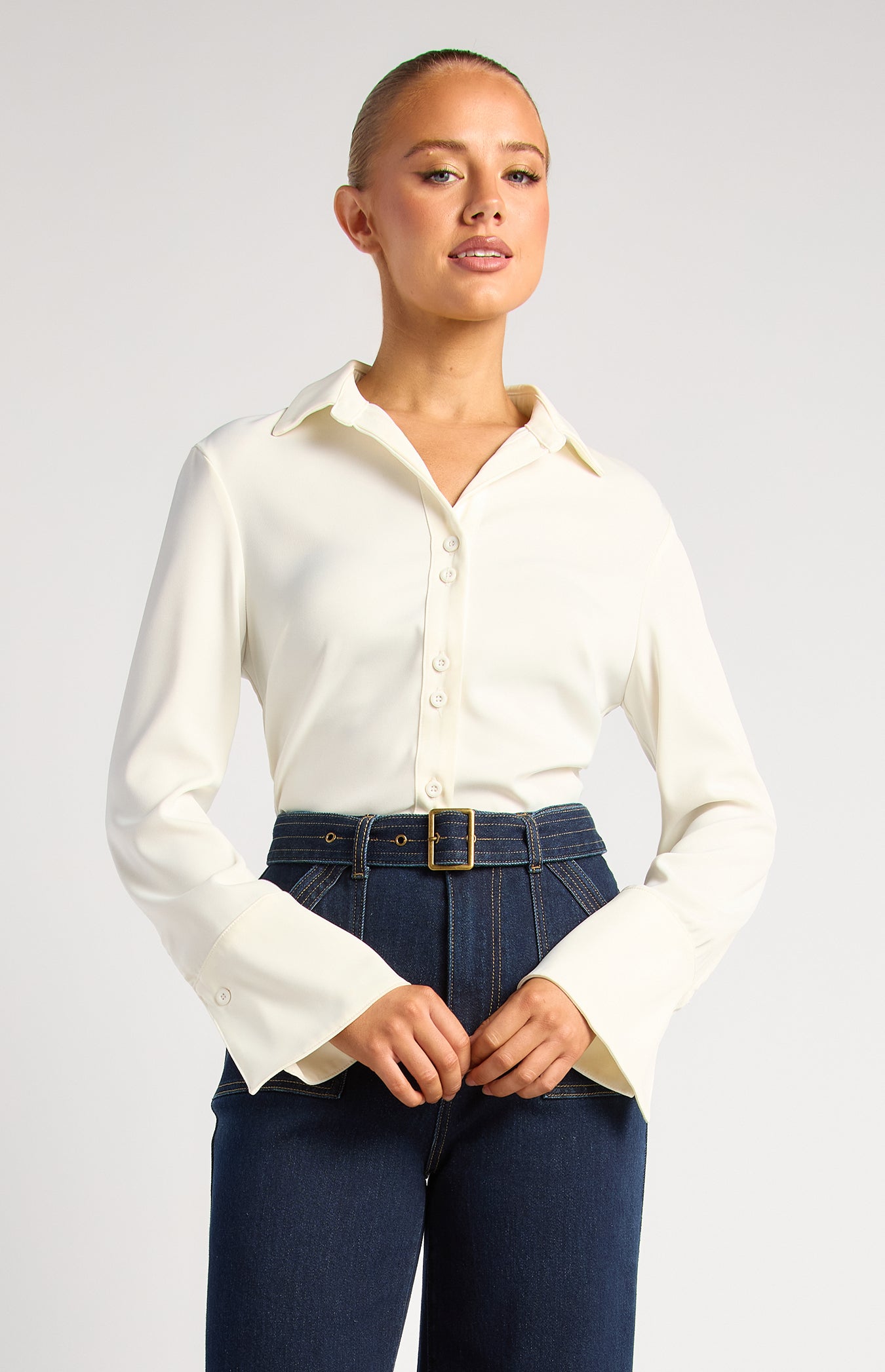 Kendra Flare Sleeve Blouse White