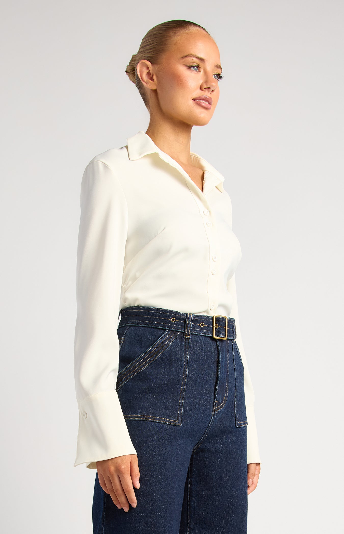 Kendra Flare Sleeve Blouse White