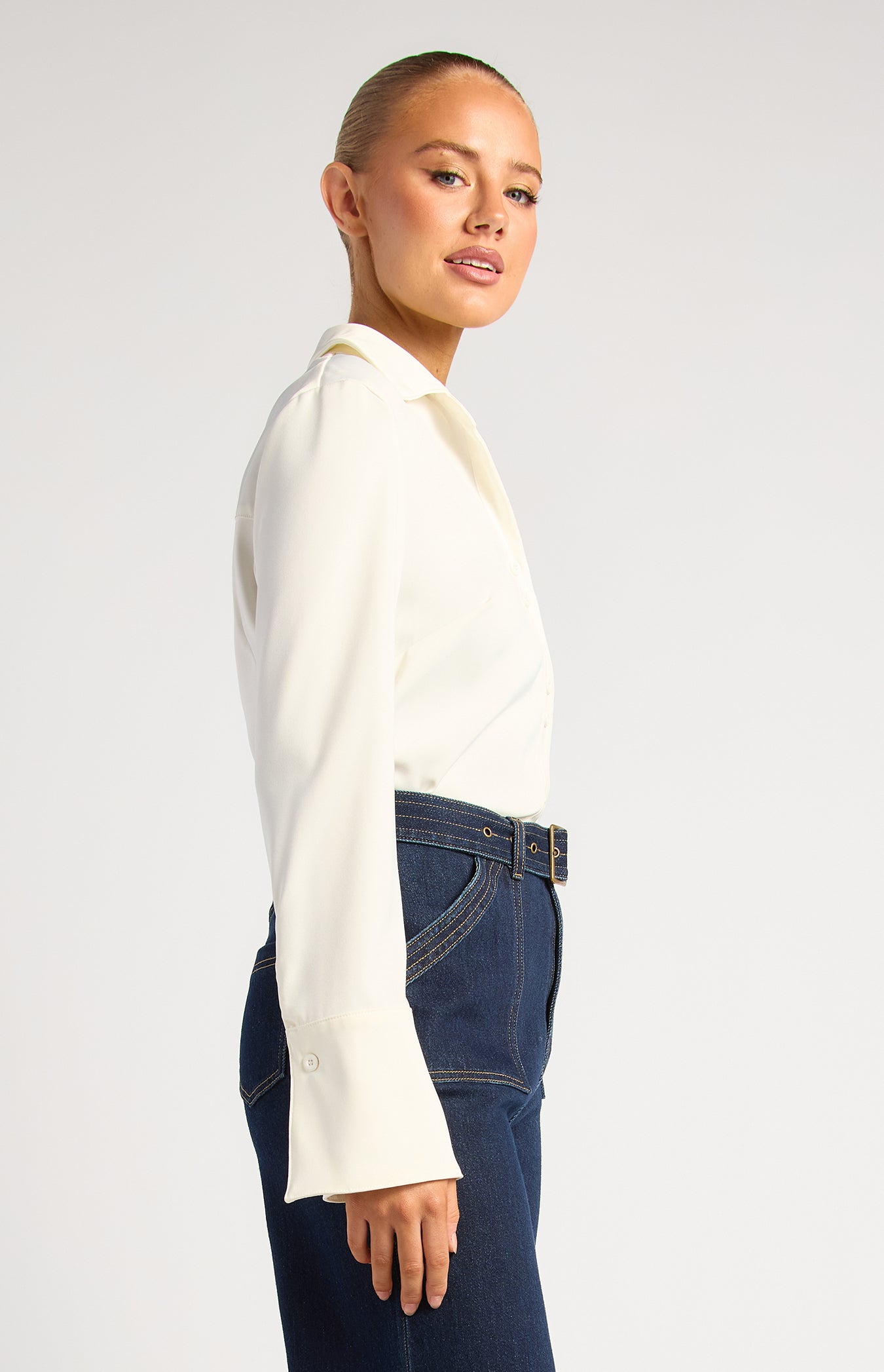 Kendra Flare Sleeve Blouse White