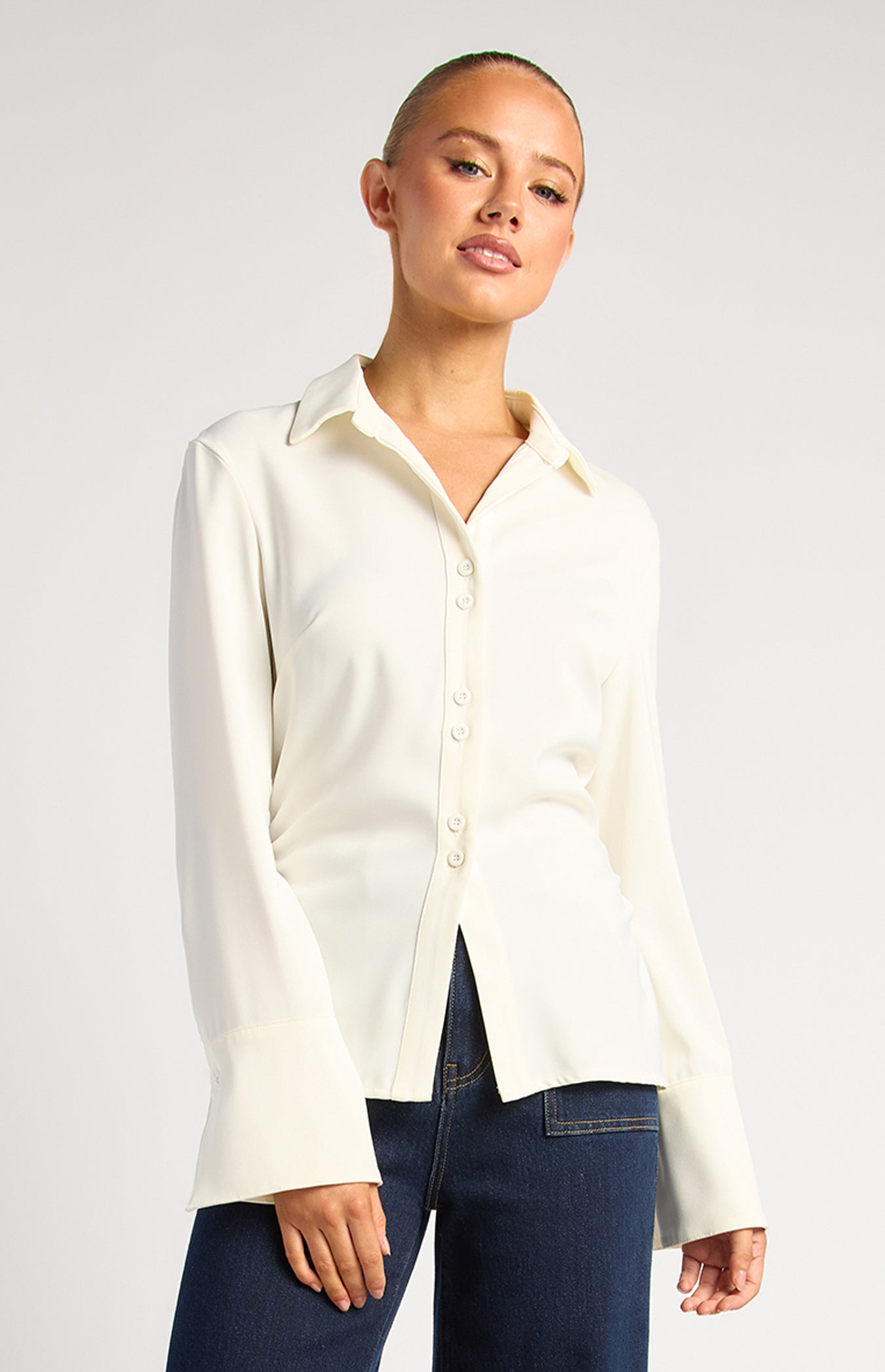 Kendra Flare Sleeve Blouse White