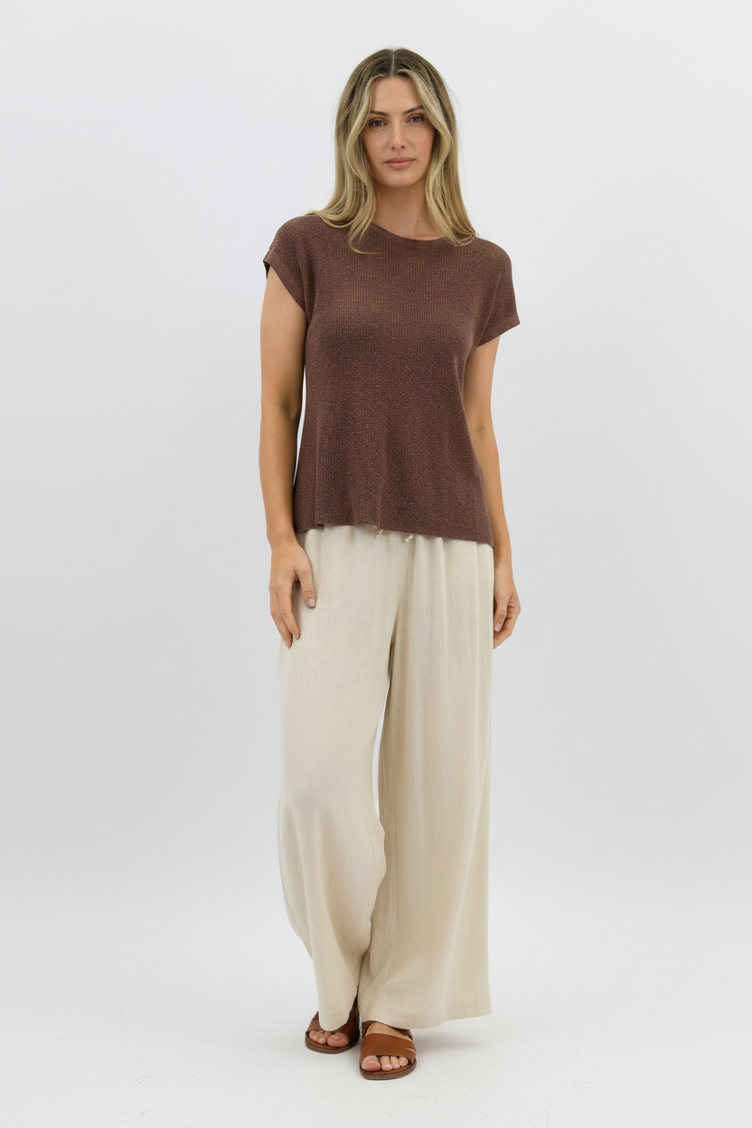 Sunday Button Back Knit Chocolate