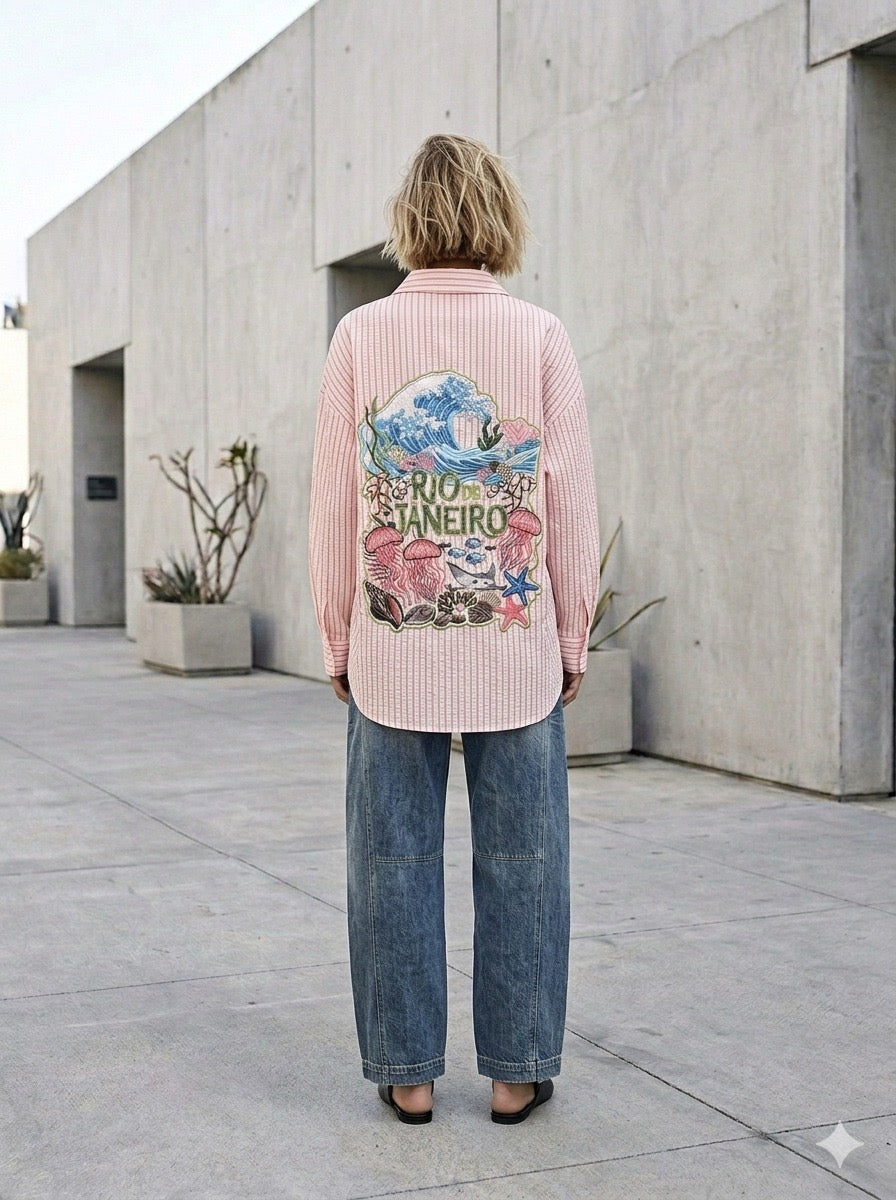 Rio de Janeiro Oversized Shirt Pink