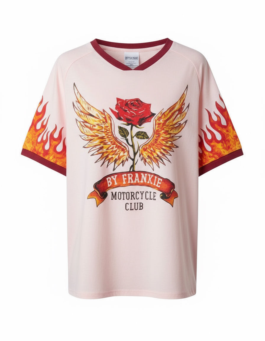 Motorcycle Club By Frankie Tee Pink