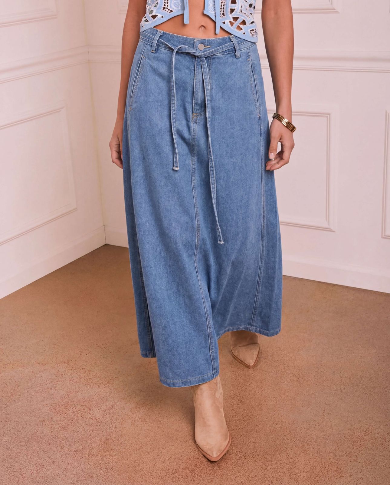 Floria Denim Maxi Skirt
