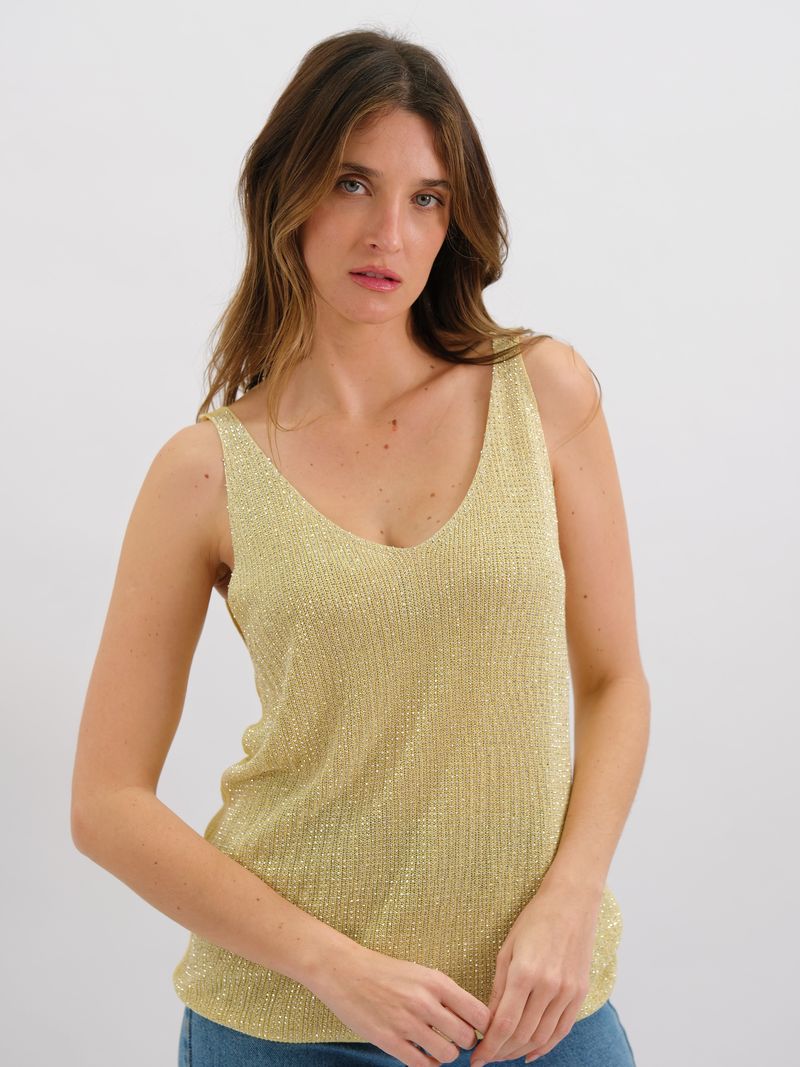 Moonlit Glow Glitter Top Lemon