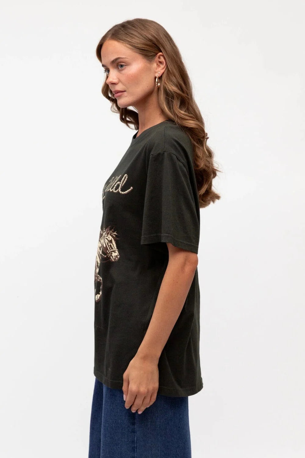 Stay Wild Tee Washed Black