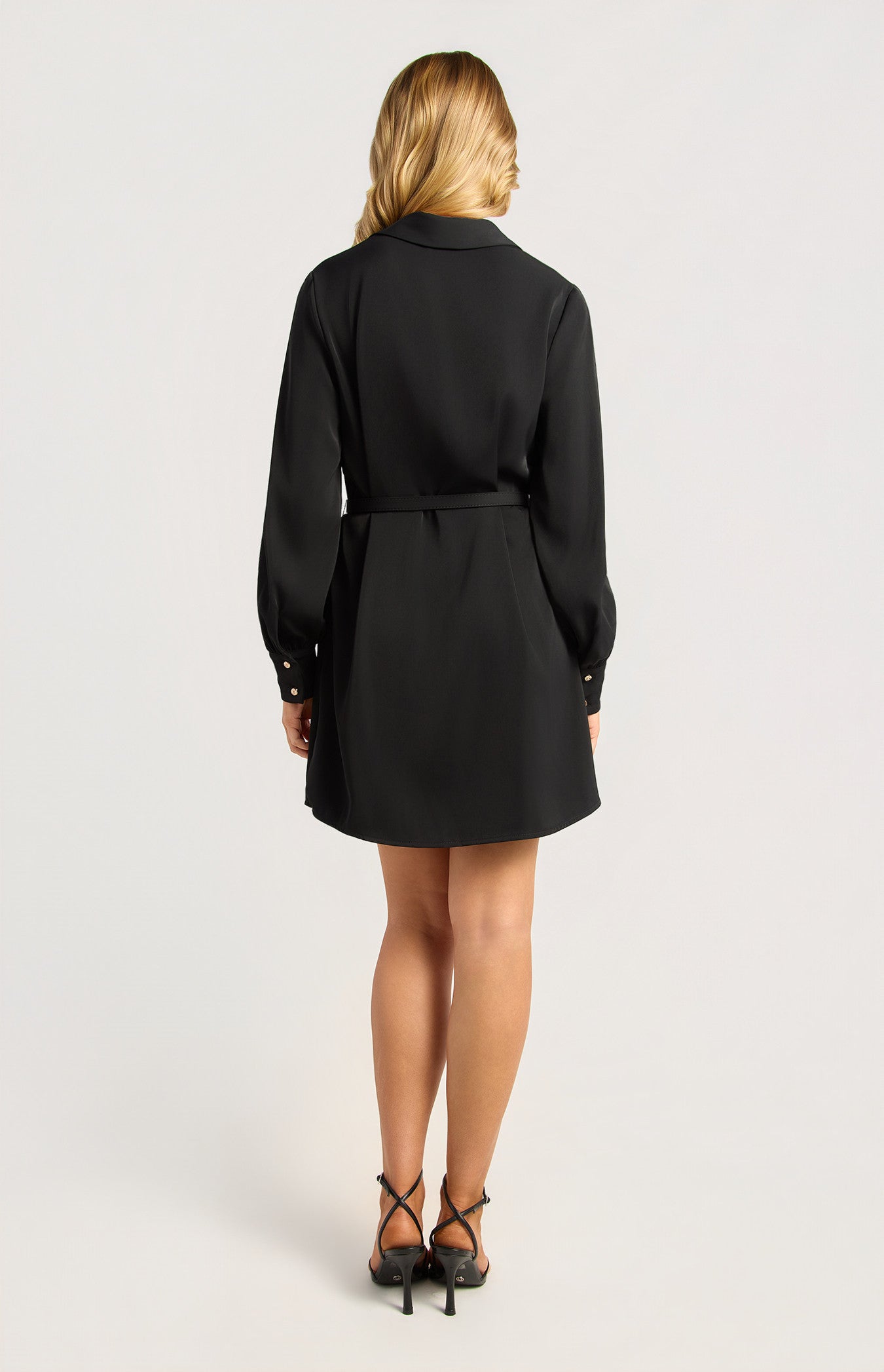 Longline Gold Button Shirt Dress