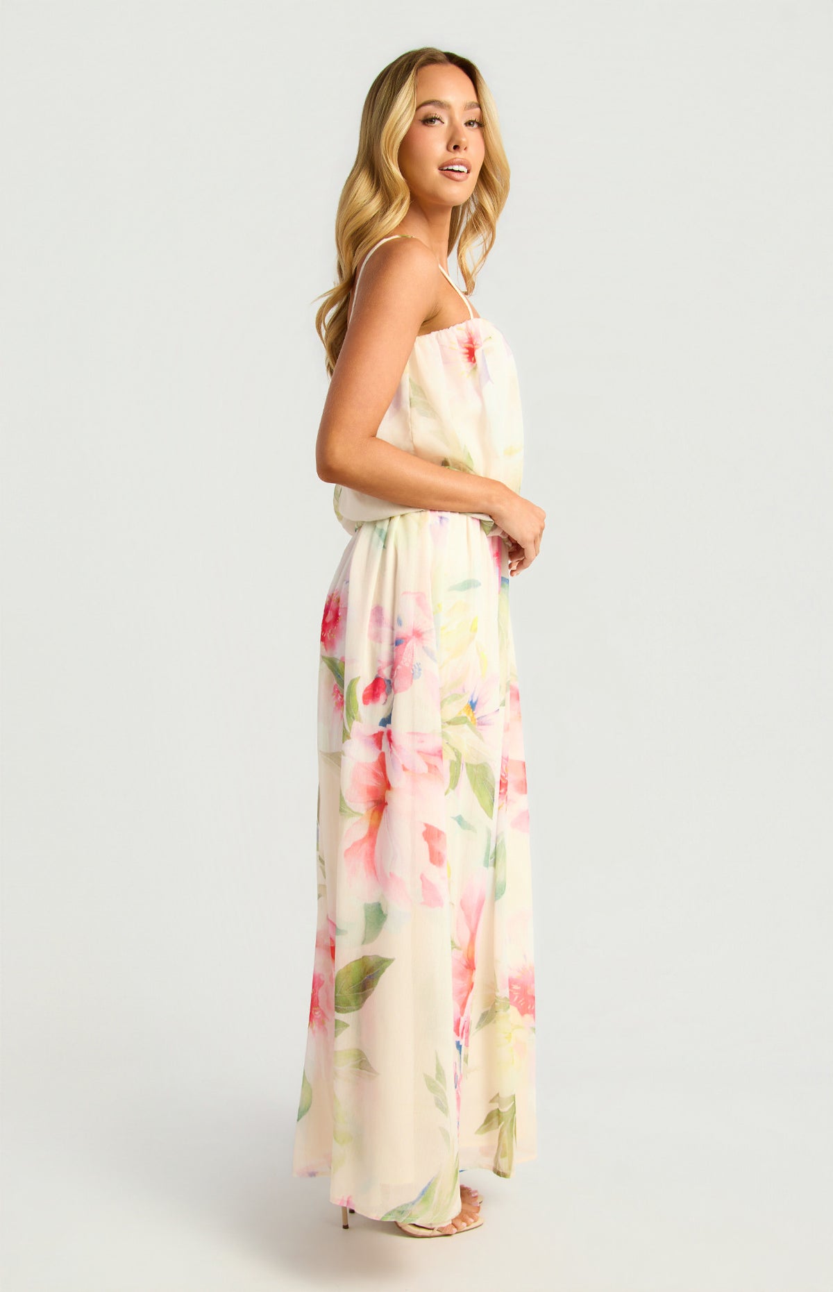 Briony Bubble Waist Chiffon Maxi