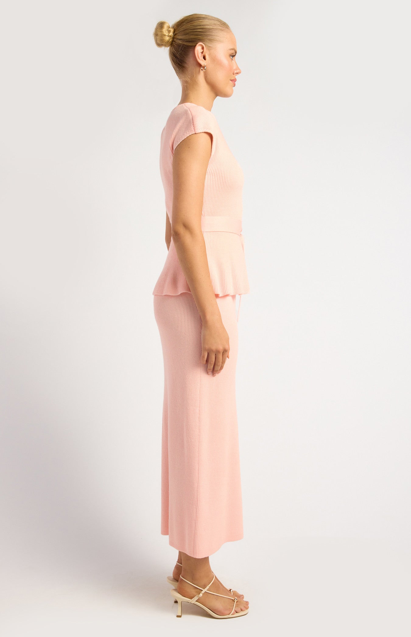 Imogen 2 Piece Knit Top & Skirt Set Blush